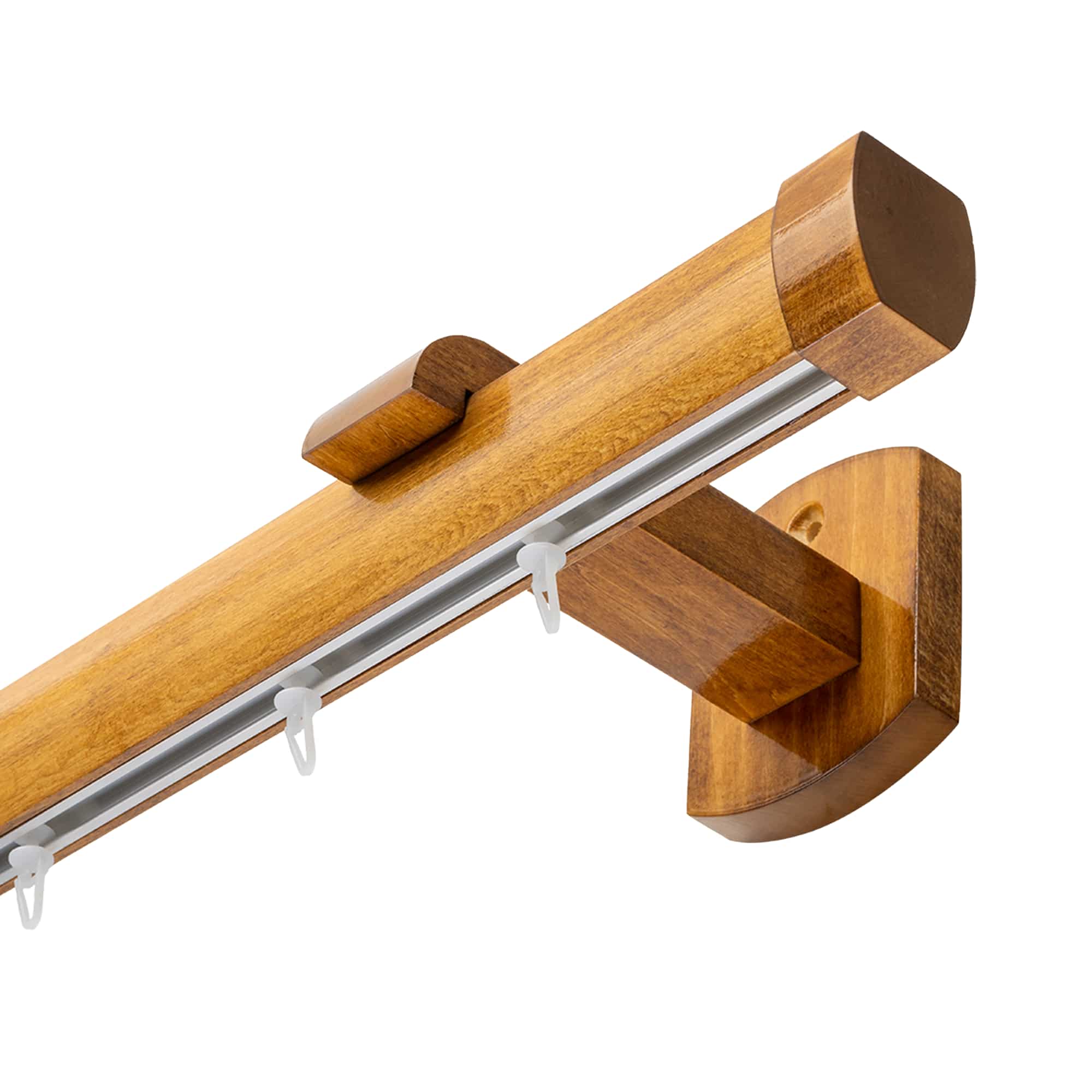 Domino Single Wooden Curtain Rod