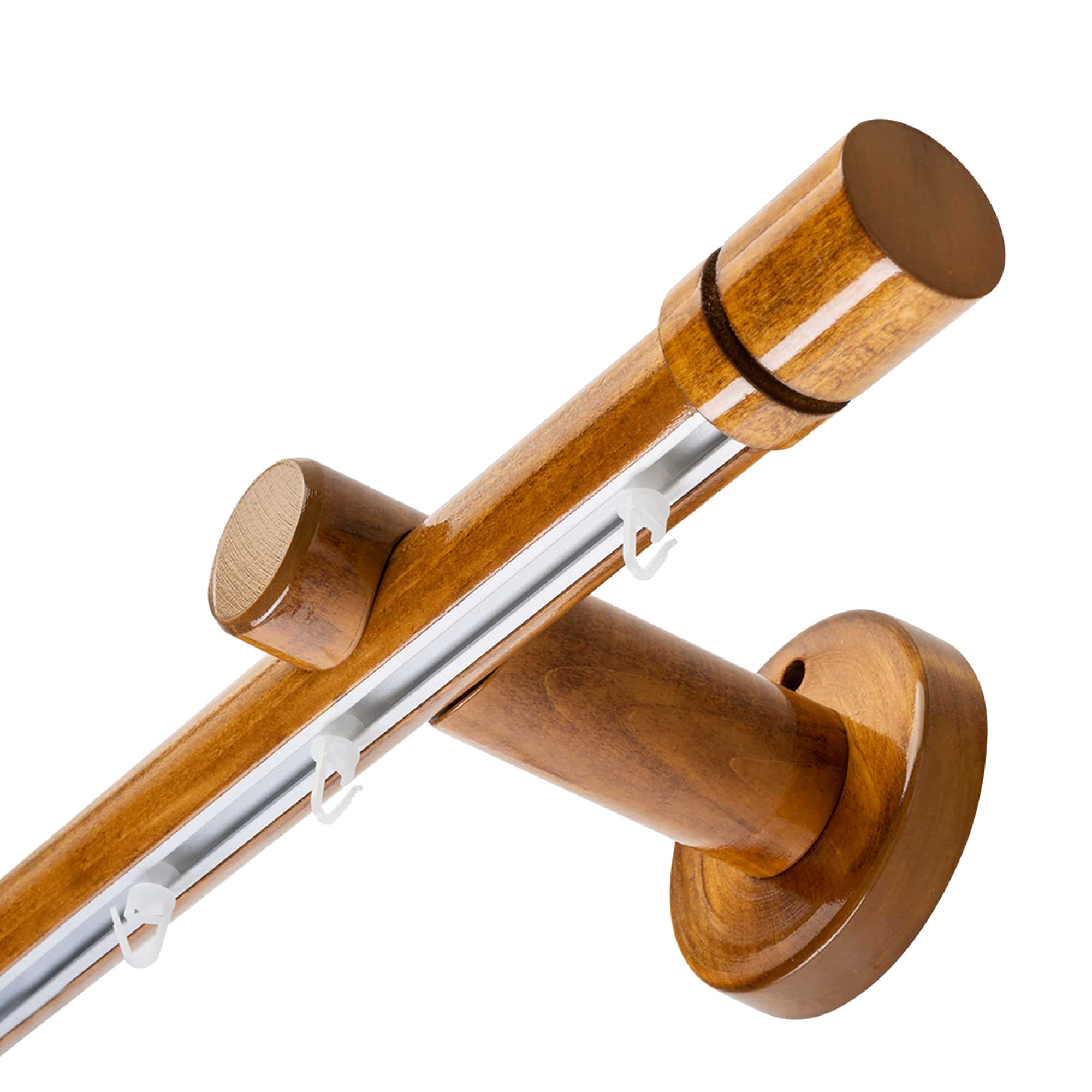 Cilindru Single 35 mm Wooden Curtain Rod & Aluminum Track System