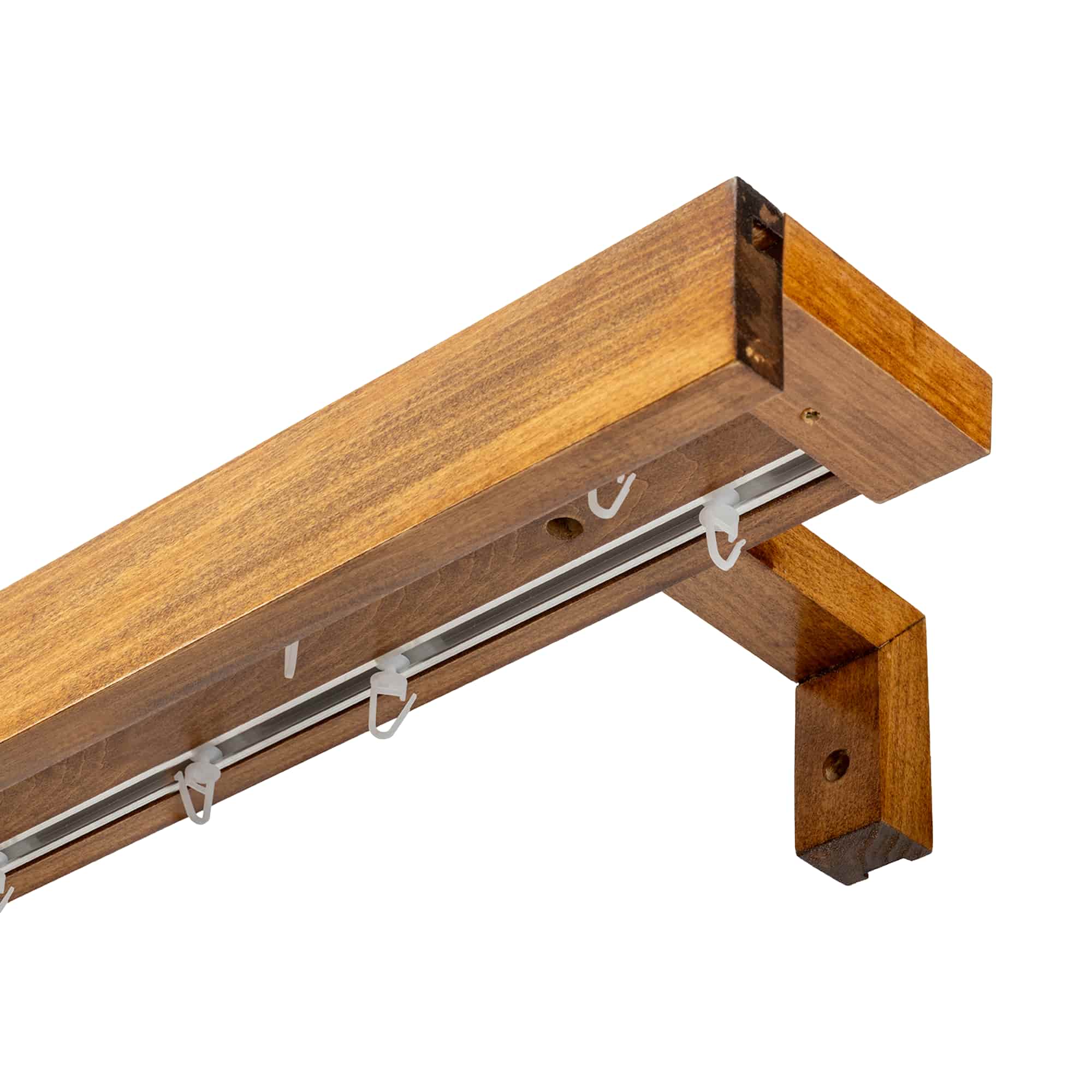 Travetto Double Curtain Track System with Wooden Decorative Valance