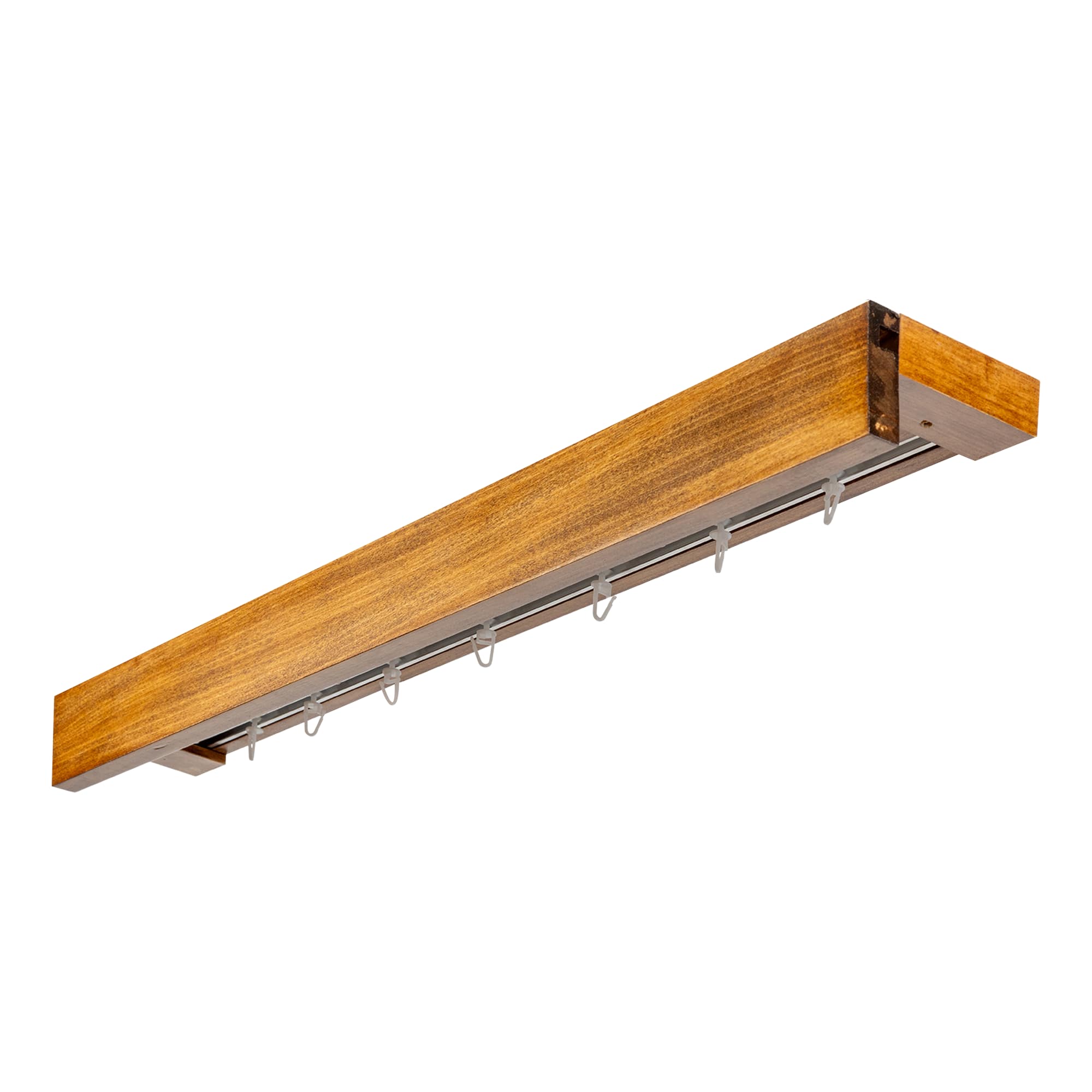 Travetto Double Curtain Track System with Wooden Decorative Valance