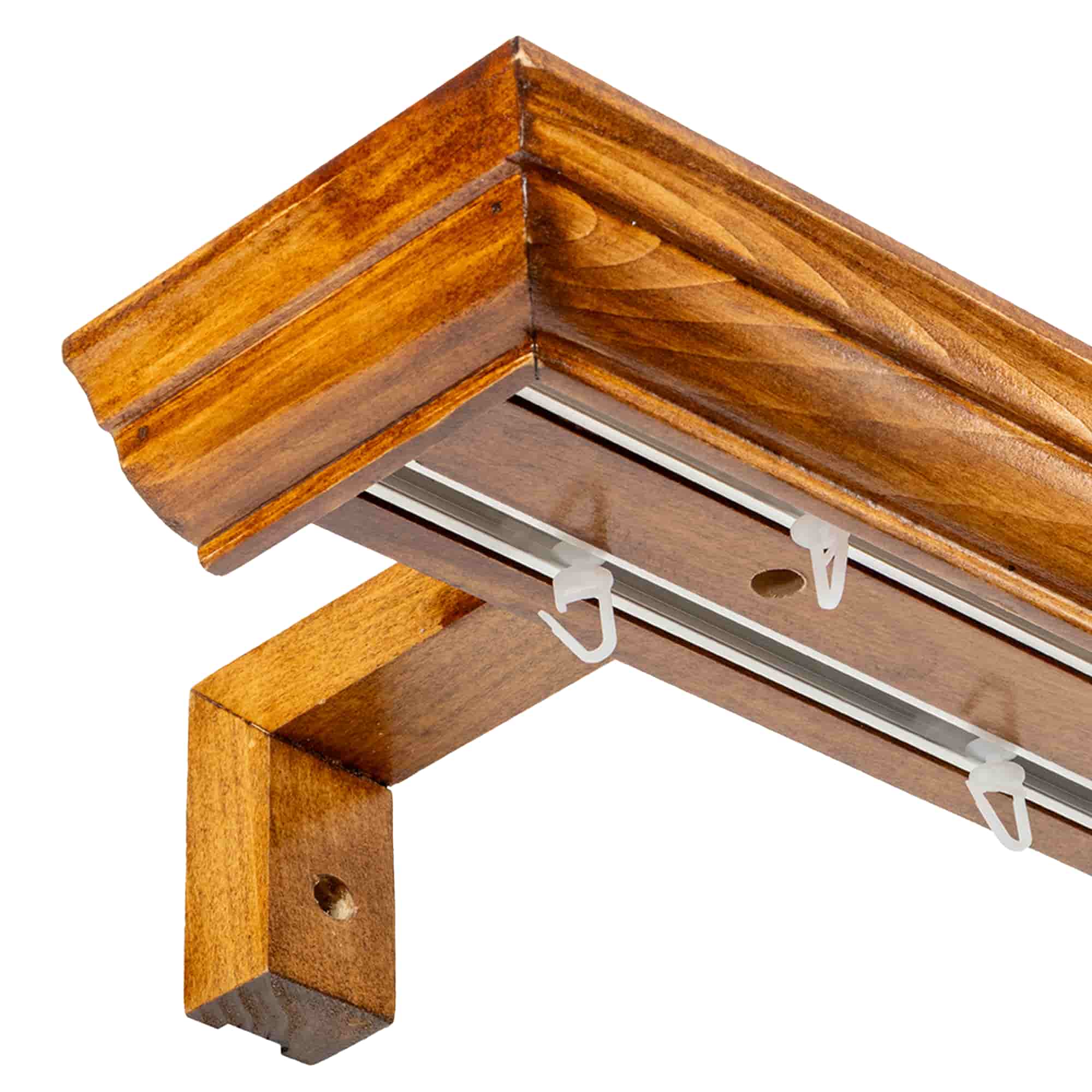 Filip Wooden Curtain Track System with Decorative Valance