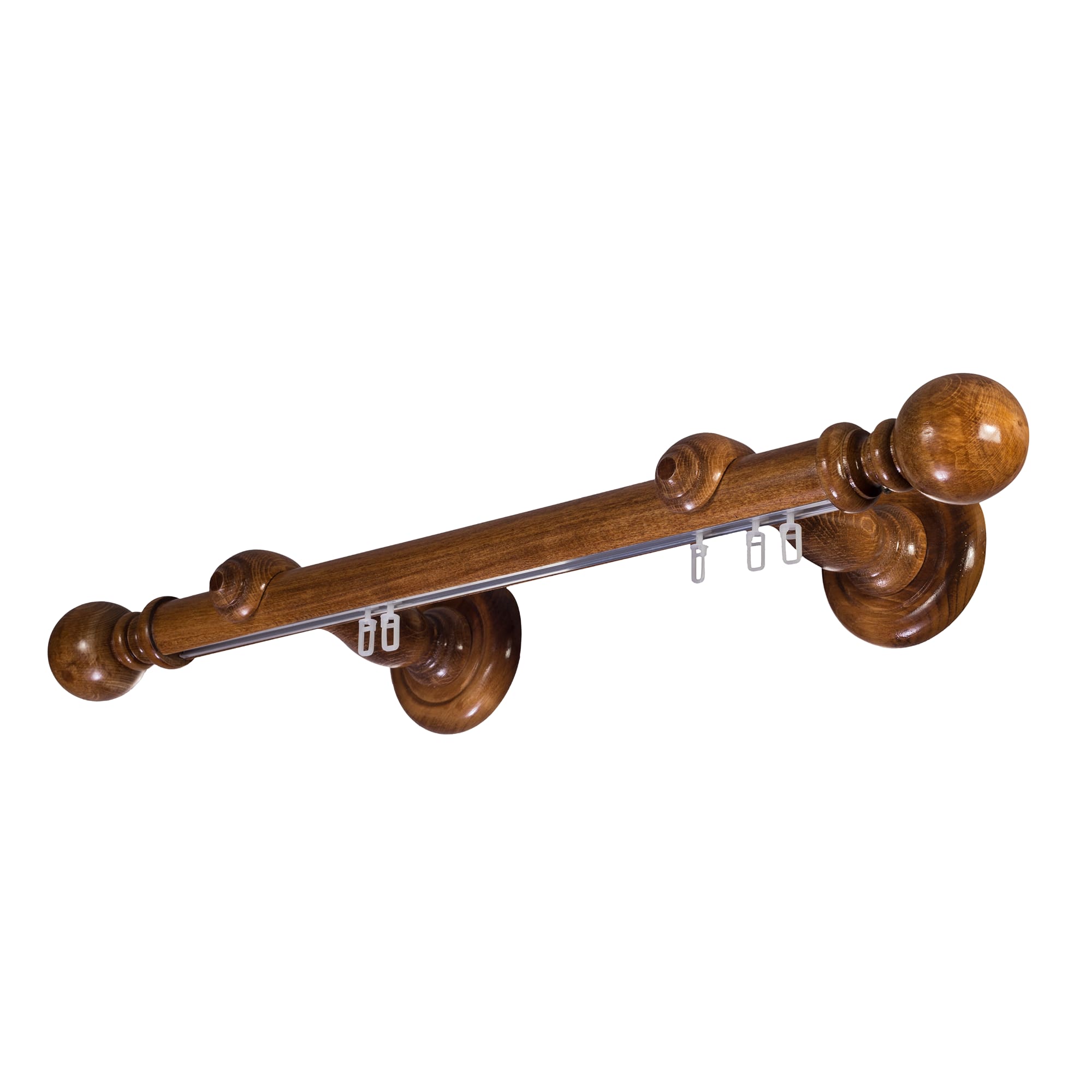 Globo Single 35 mm Wooden Curtain Rod with Aluminum Track