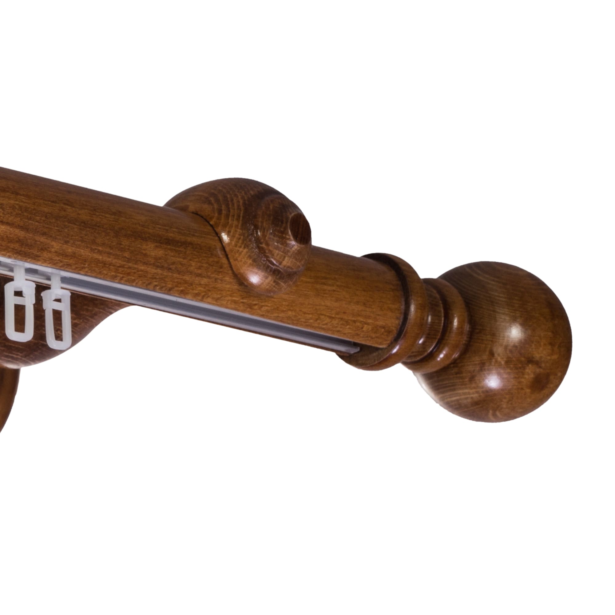 Globo Single 35 mm Wooden Curtain Rod with Aluminum Track