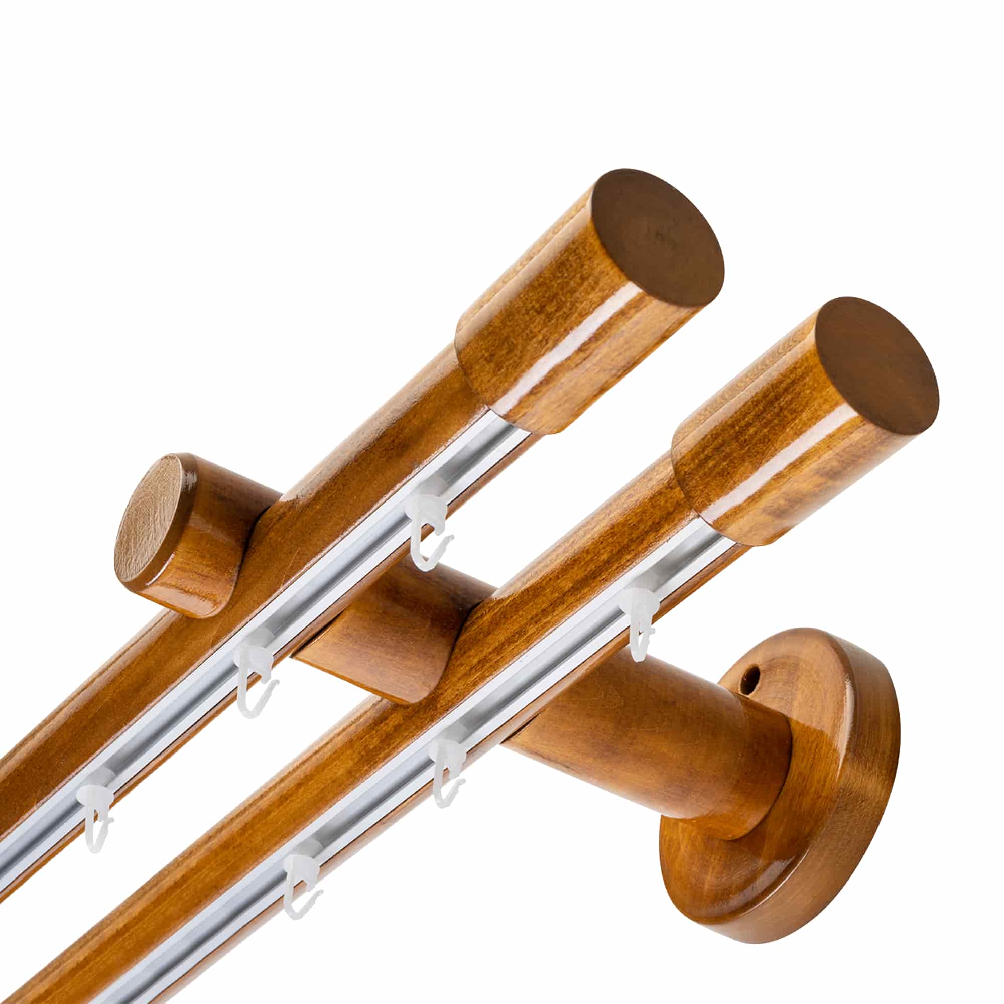 Luna Double 35 mm Wooden Curtain Rod & Track System