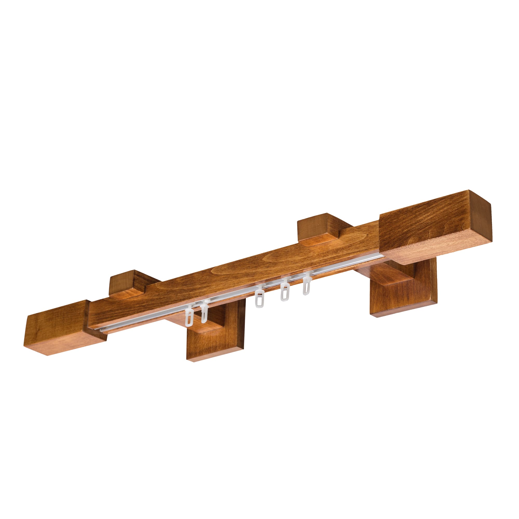 Praga Wooden Curtain Rod with Aluminum Track