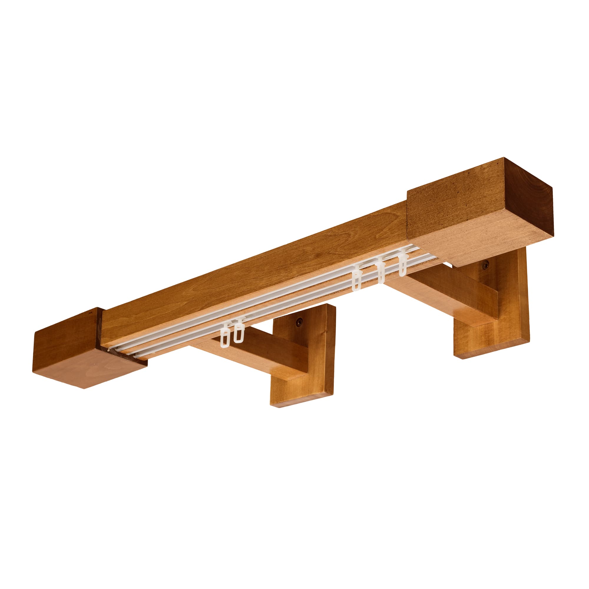 Roma Double Wooden Curtain Rod & Track System for Curtains and Drapes