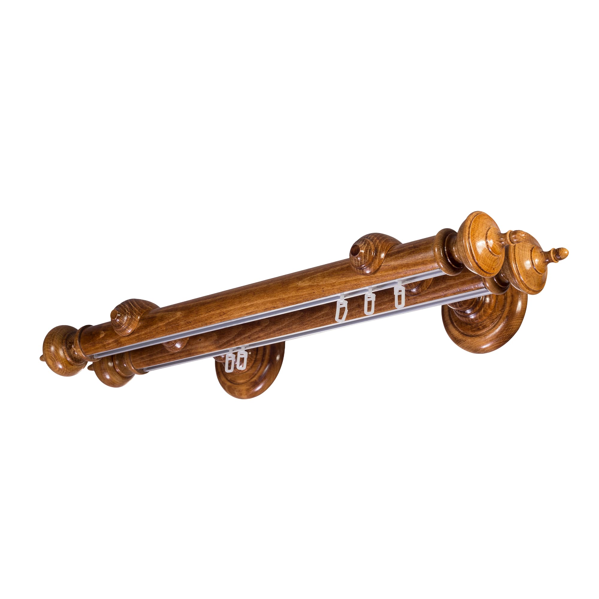 Saly Double 35 mm Wooden Curtain Rod with Aluminum Track