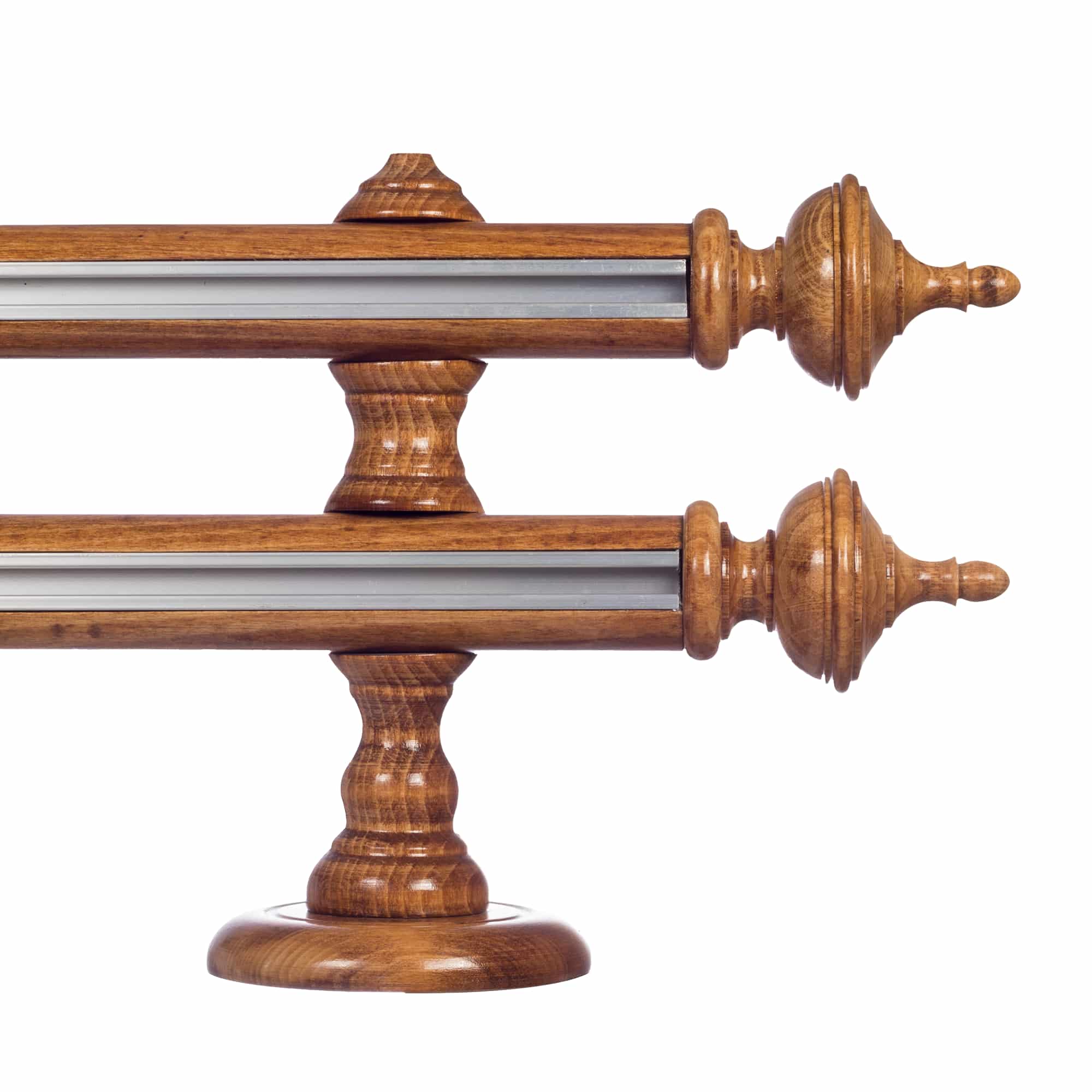 Saly Double 35 mm Wooden Curtain Rod with Aluminum Track