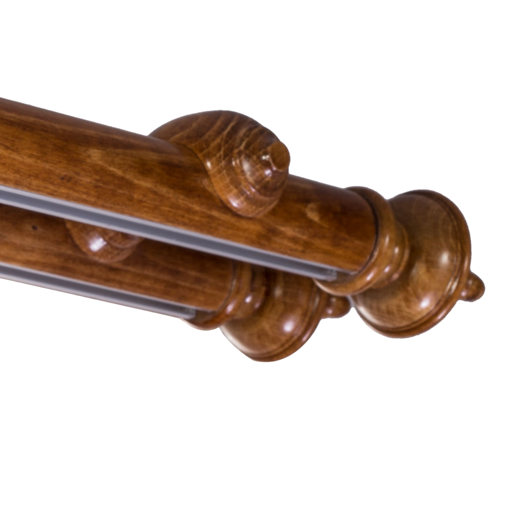 STELLA DOUBLE 35 MM WOODEN CURTAIN ROD WITH ALUMINUM TRACK