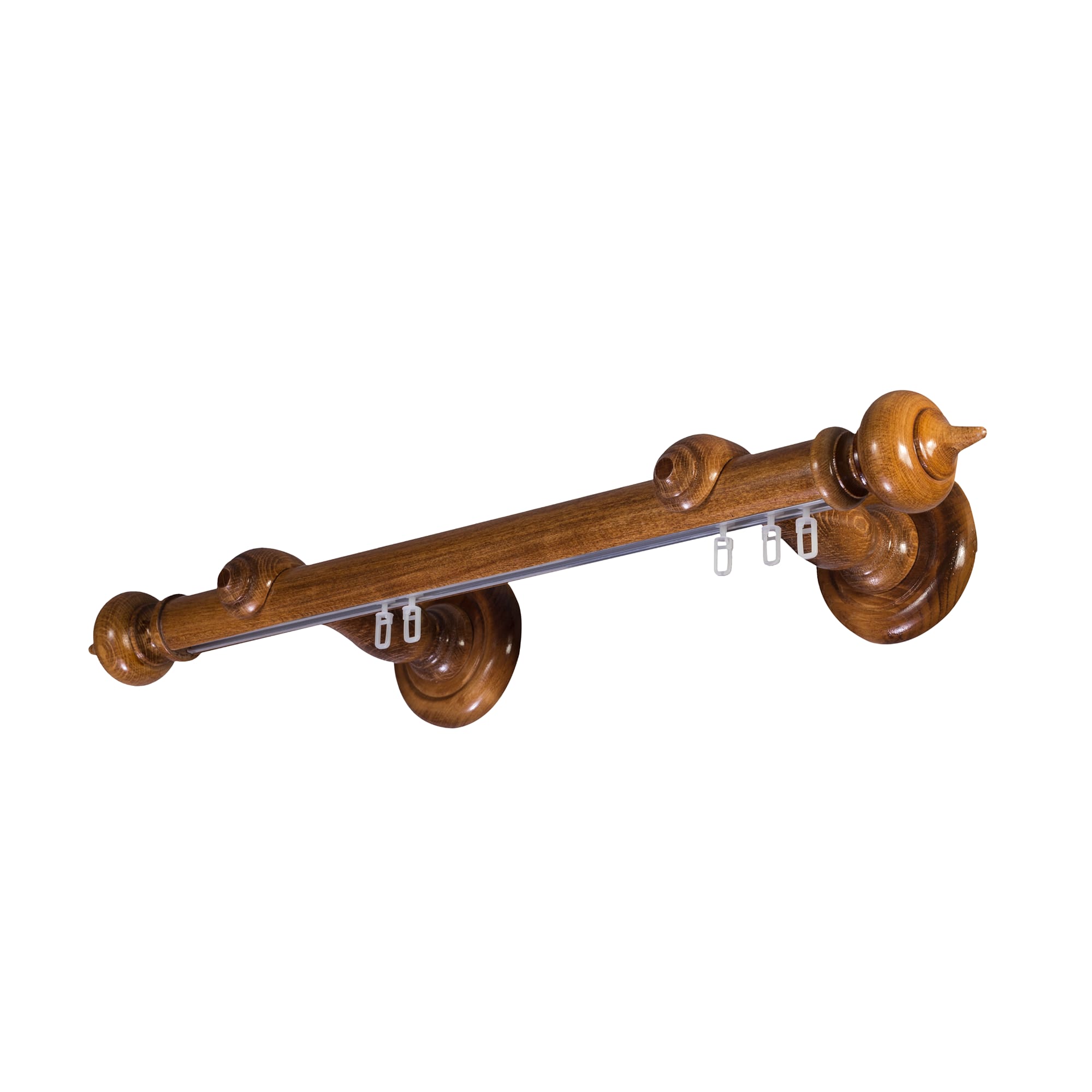 Stella Single 35 mm Wooden Curtain Rod with Aluminum Track