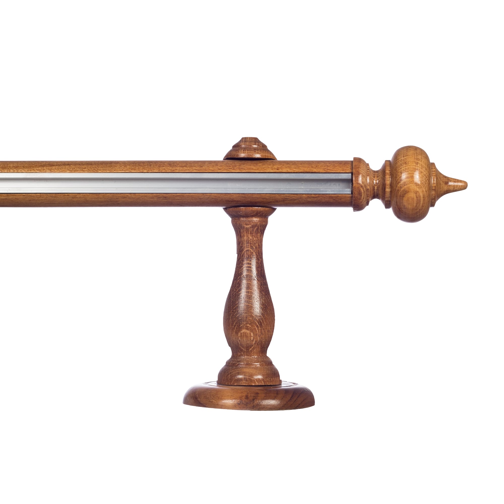 Stella Single 35 mm Wooden Curtain Rod with Aluminum Track