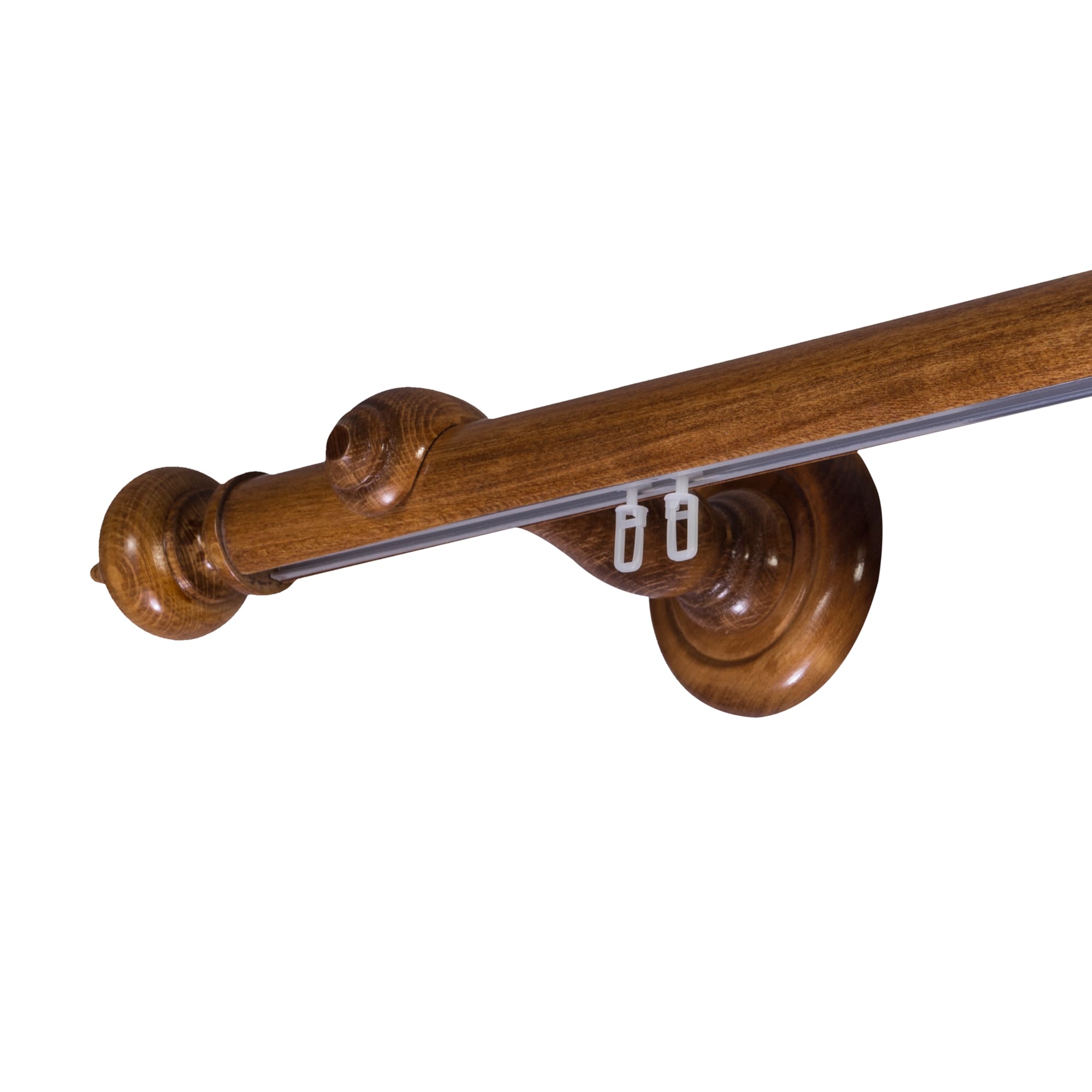 Stella Single 35 mm Wooden Curtain Rod with Aluminum Track