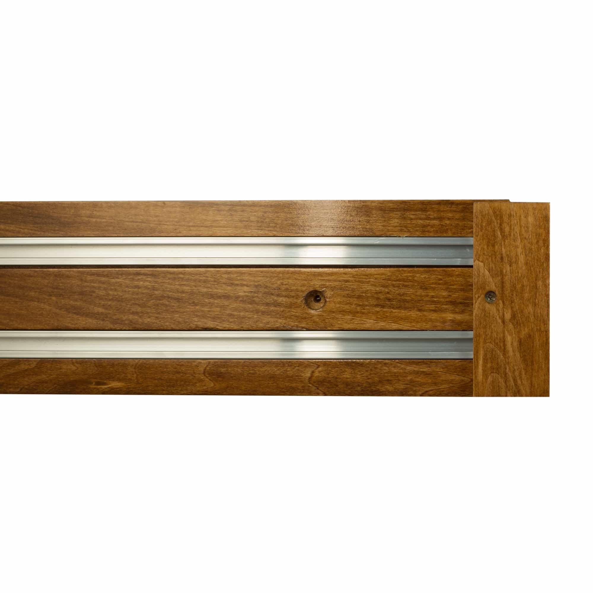 Curtain and drape track system Travetto Double made of wood