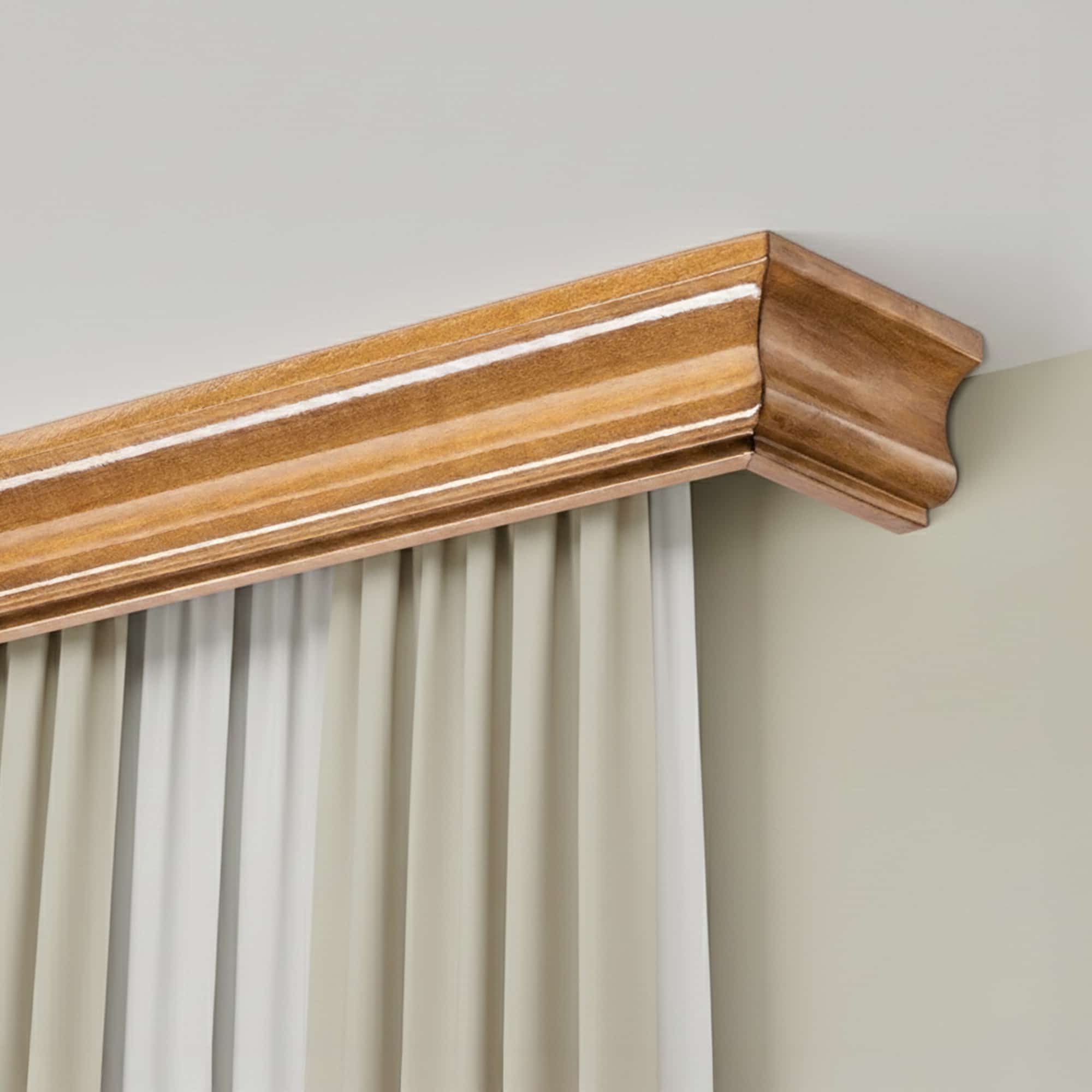 Athena Wooden Curtain Track System with Decorative Valance