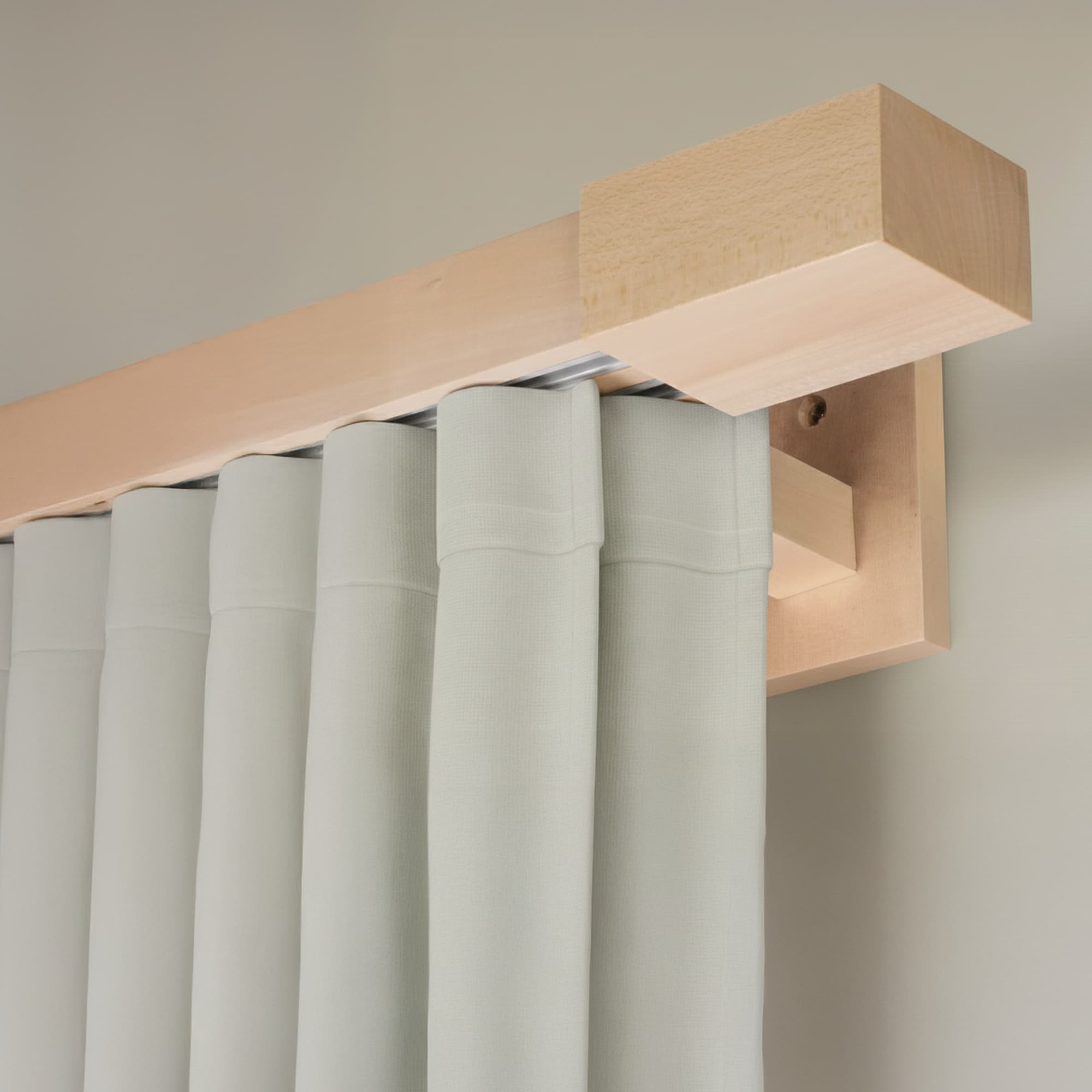 Roma Double Wooden Curtain Rod & Track System for Curtains and Drapes