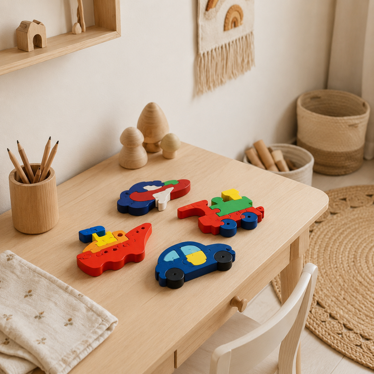 Vehicles Wooden Puzzle Set