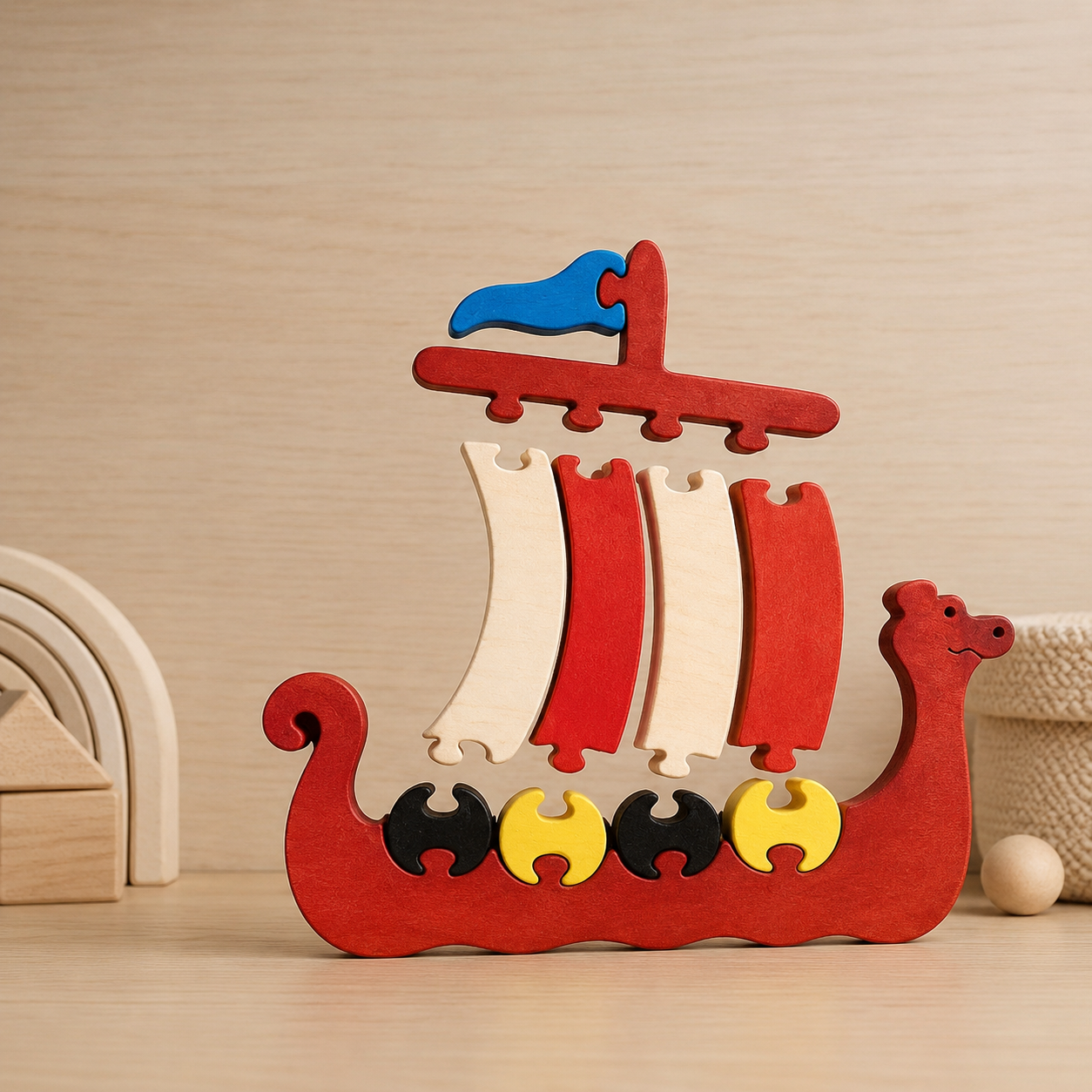 Viking Ship Wooden Puzzle