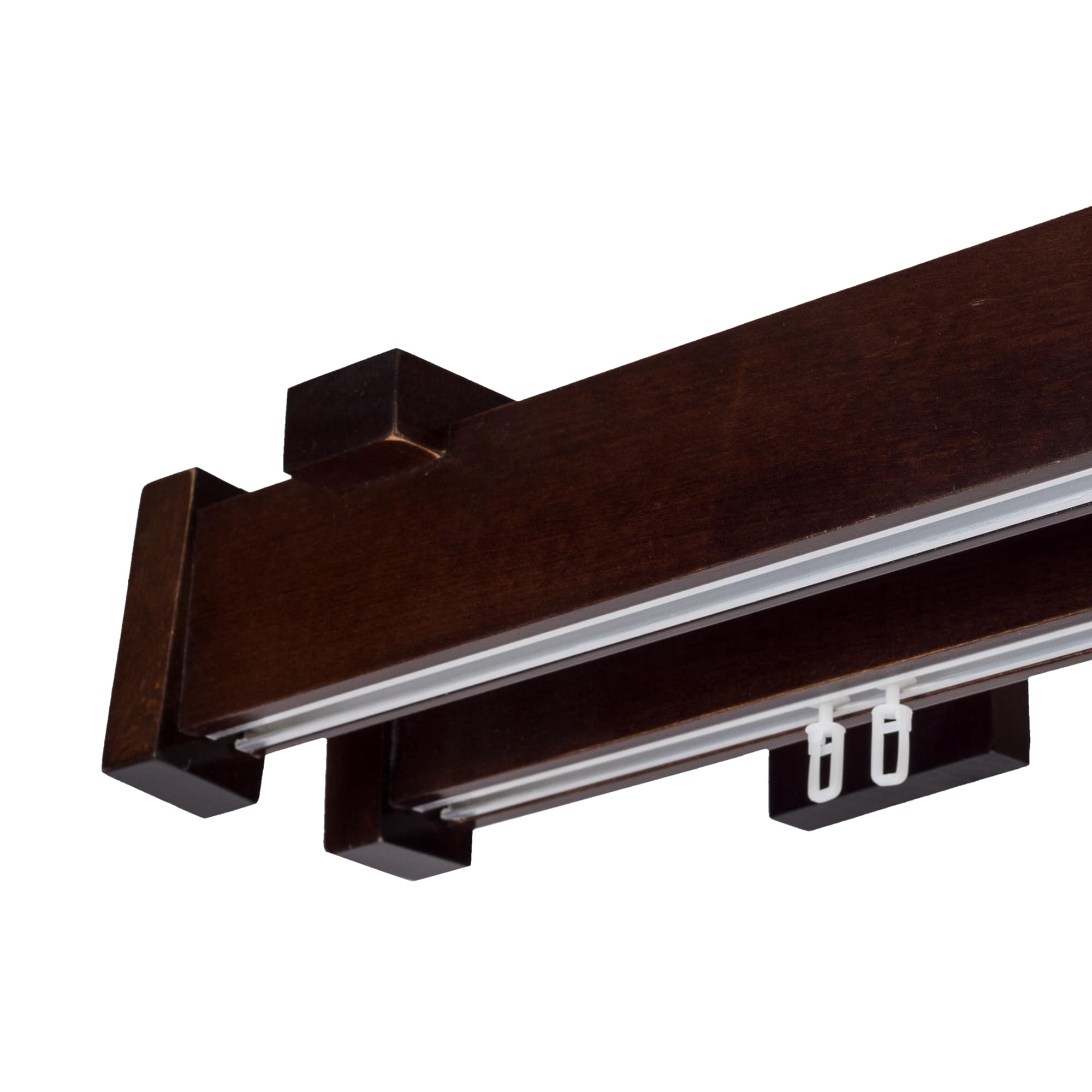 Dalia Double Wooden Curtain Rod with Aluminum Track