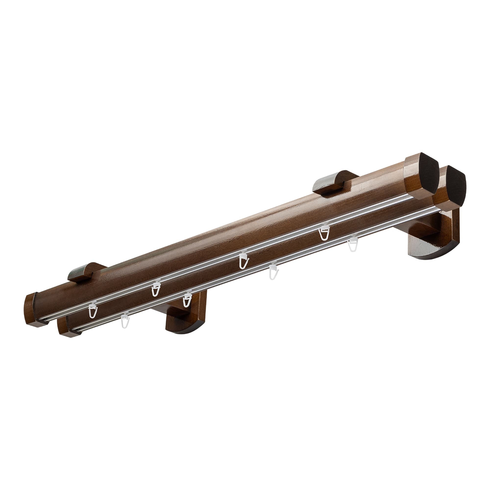 Domino Double Wooden Curtain Rod & Track System for Curtains and Drapes