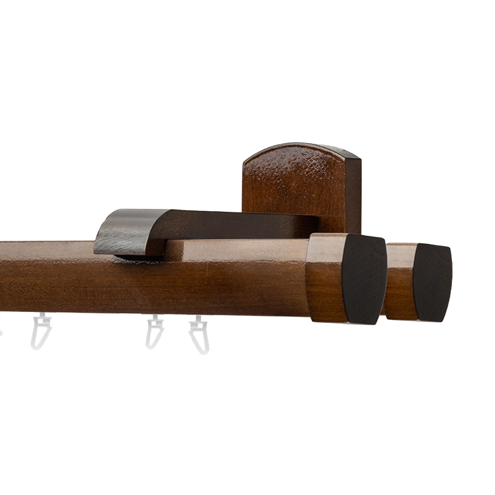 Domino Double Wooden Curtain Rod & Track System for Curtains and Drapes