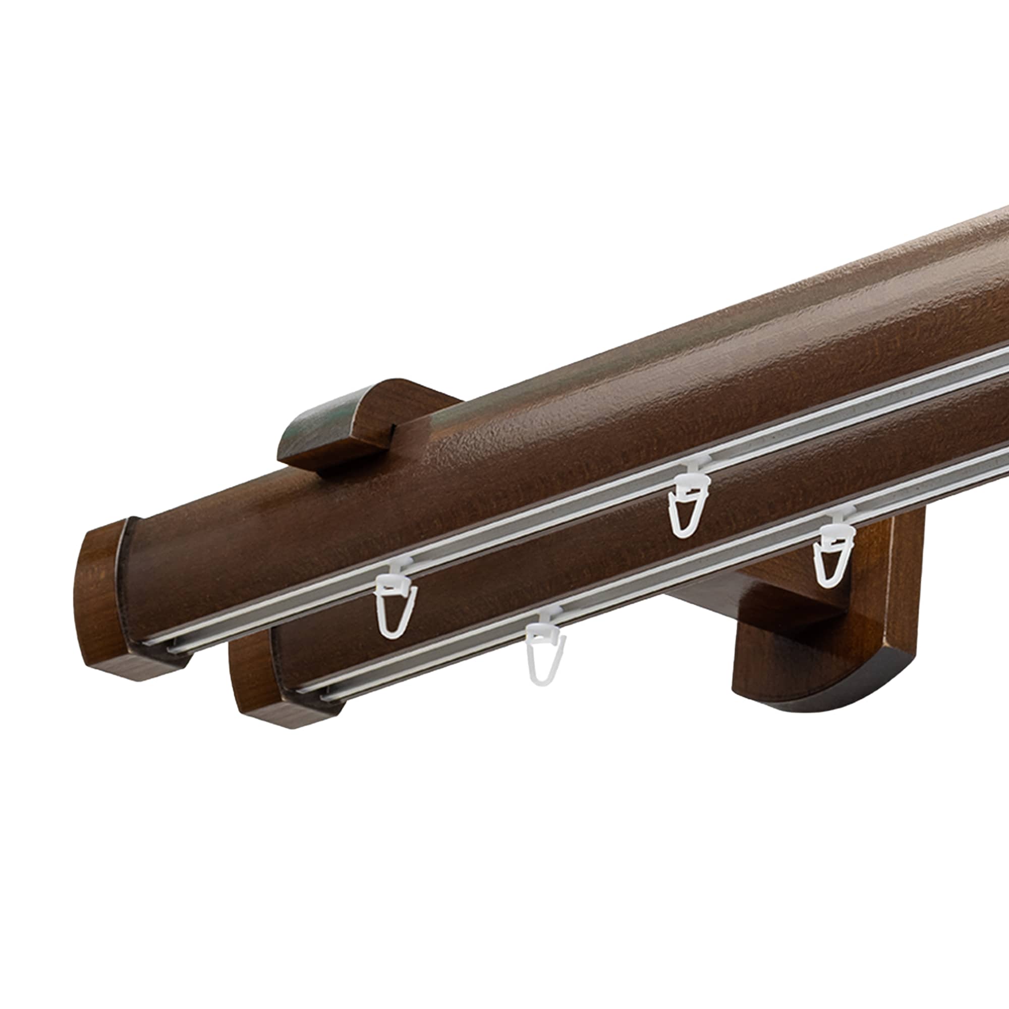 Domino Double Wooden Curtain Rod & Track System for Curtains and Drapes