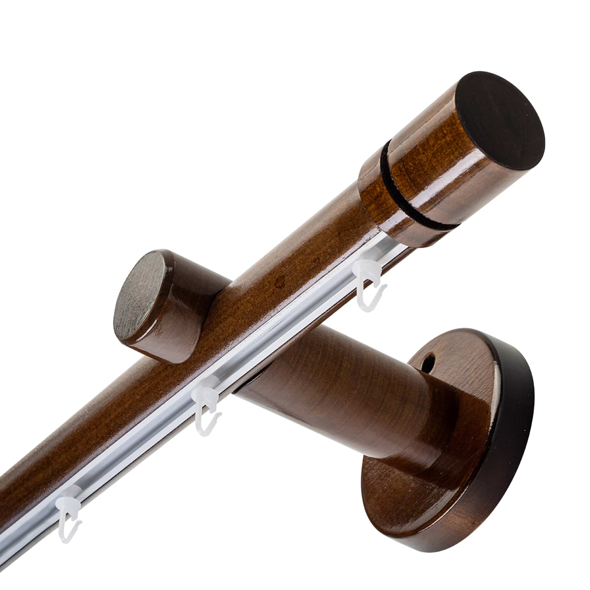 Cilindru Single 35 mm Wooden Curtain Rod & Aluminum Track System