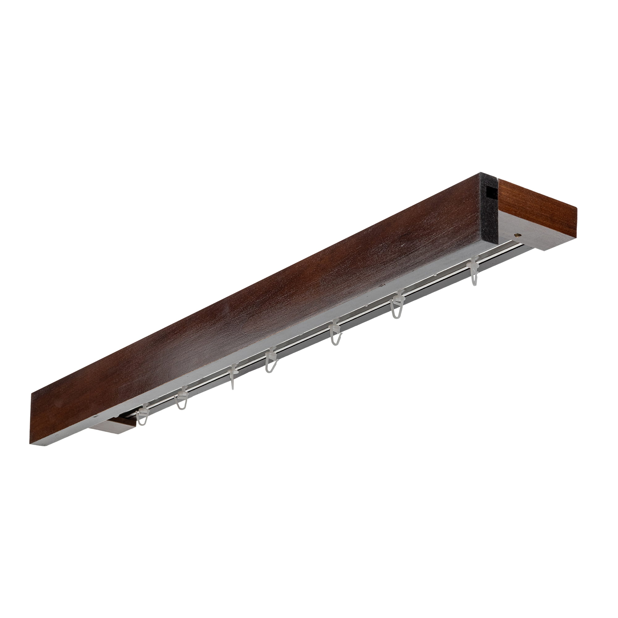 Travetto Double Curtain Track System with Wooden Decorative Valance
