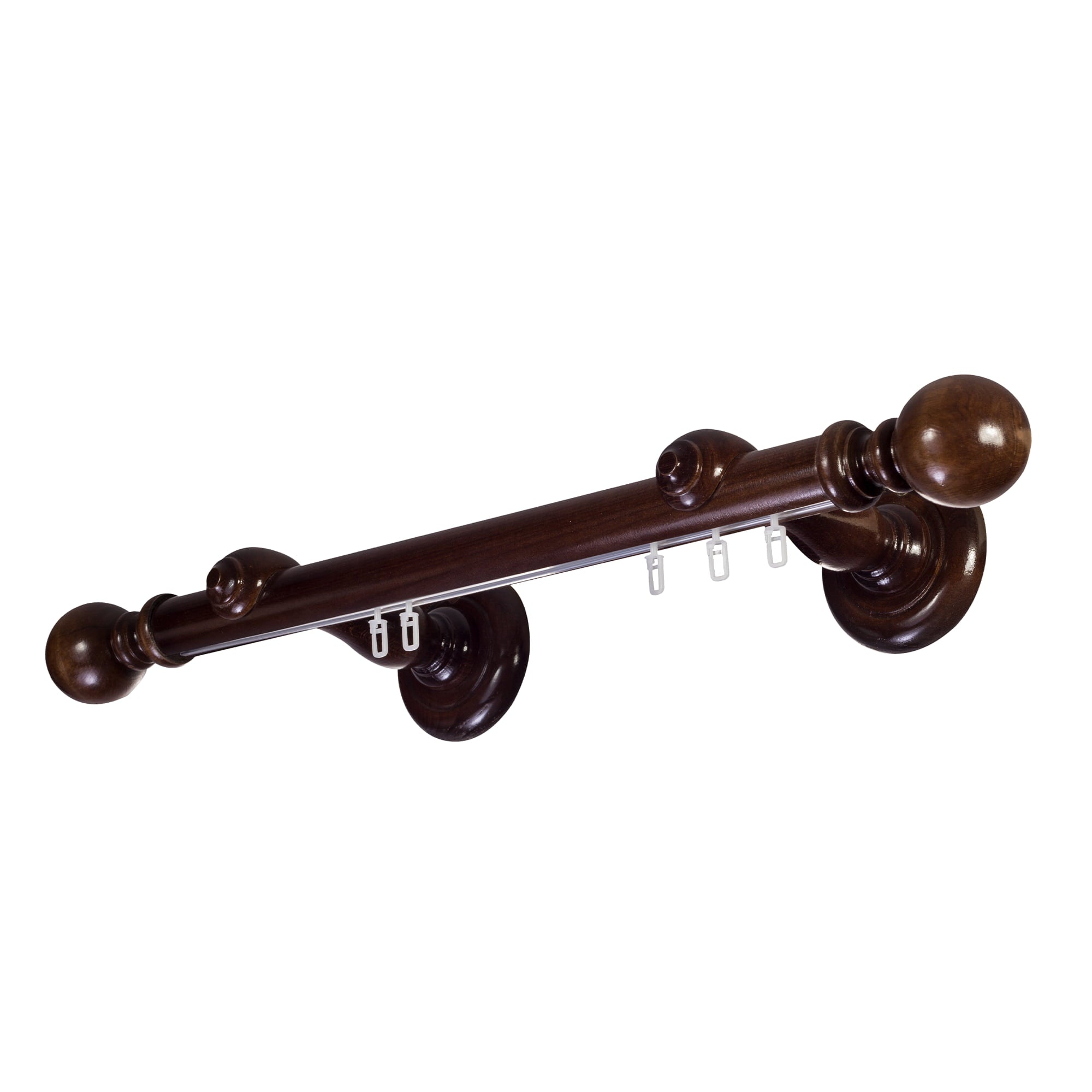 Globo Single 35 mm Wooden Curtain Rod with Aluminum Track
