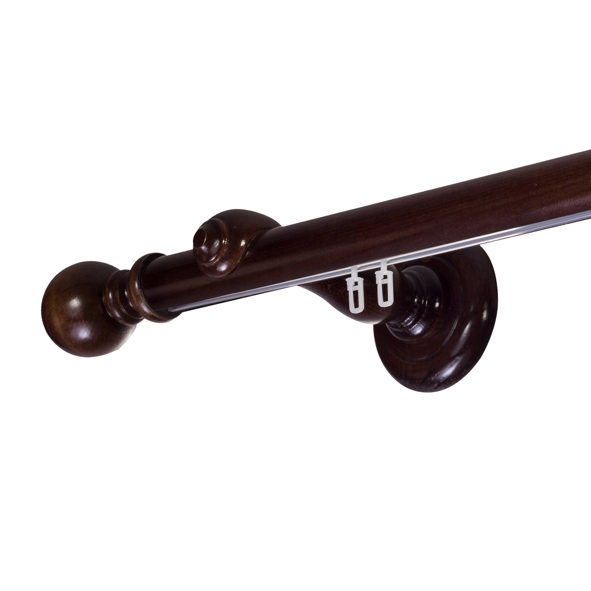 Globo Single 35 mm Wooden Curtain Rod with Aluminum Track