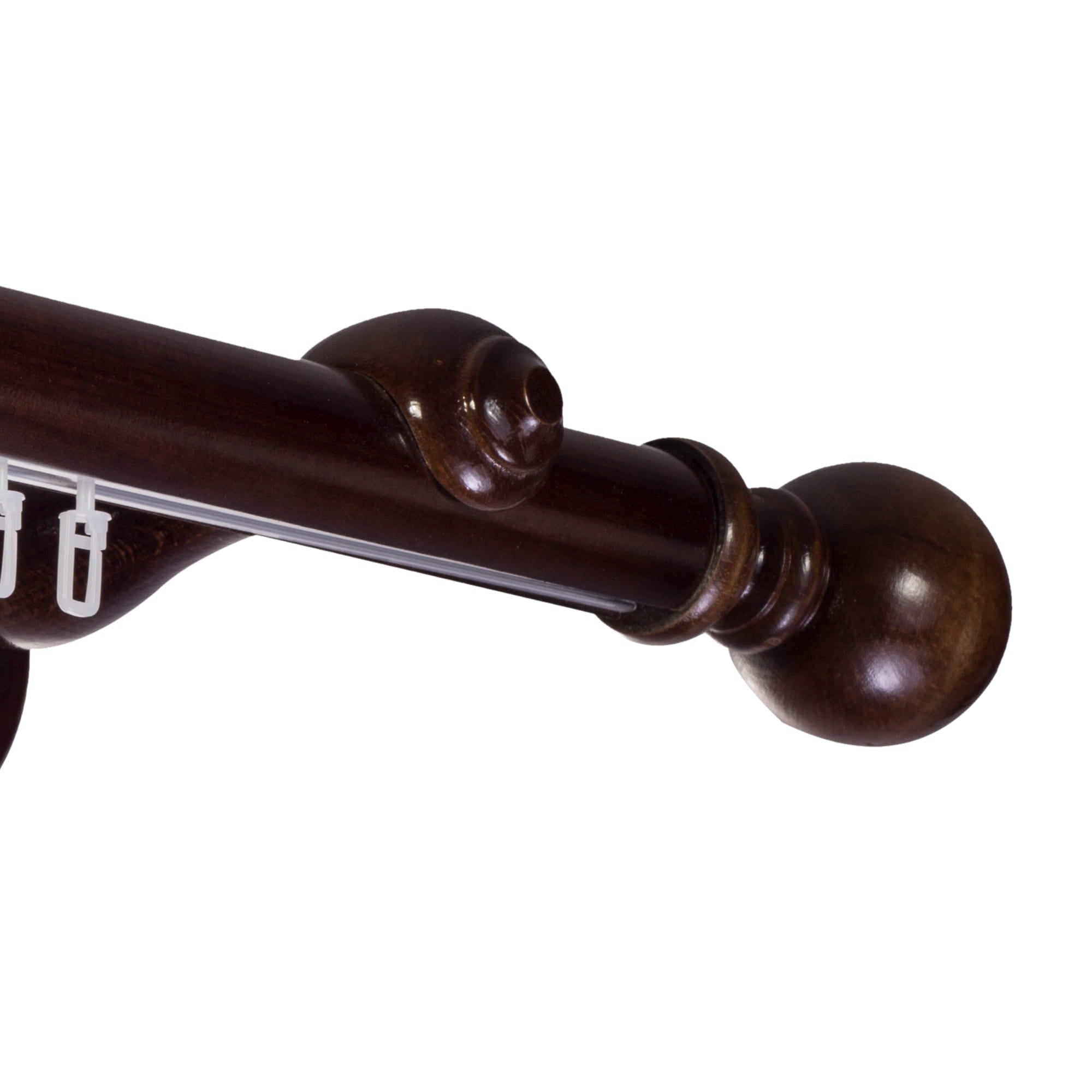 Globo Single 35 mm Wooden Curtain Rod with Aluminum Track