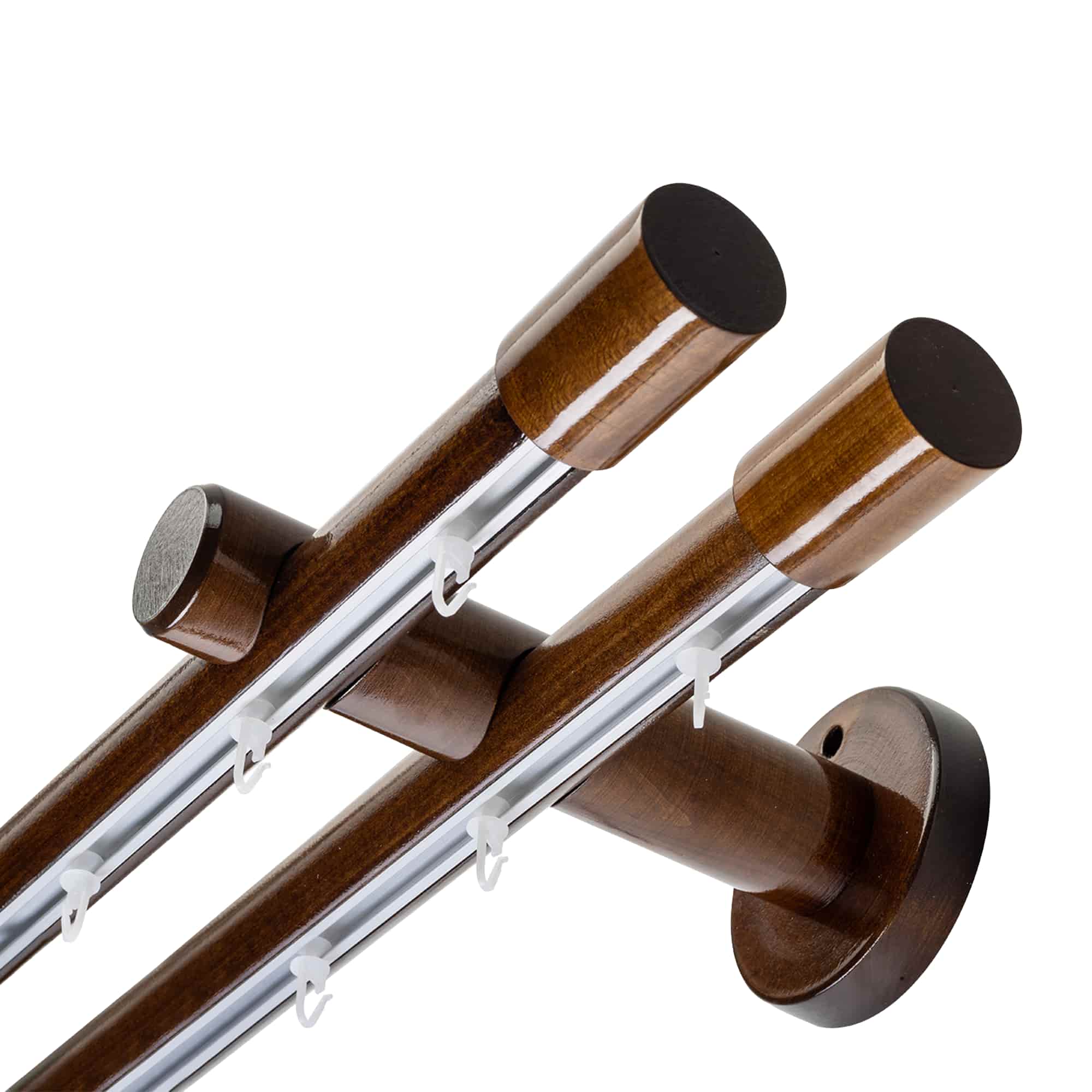 Luna Double 35 mm Wooden Curtain Rod & Track System