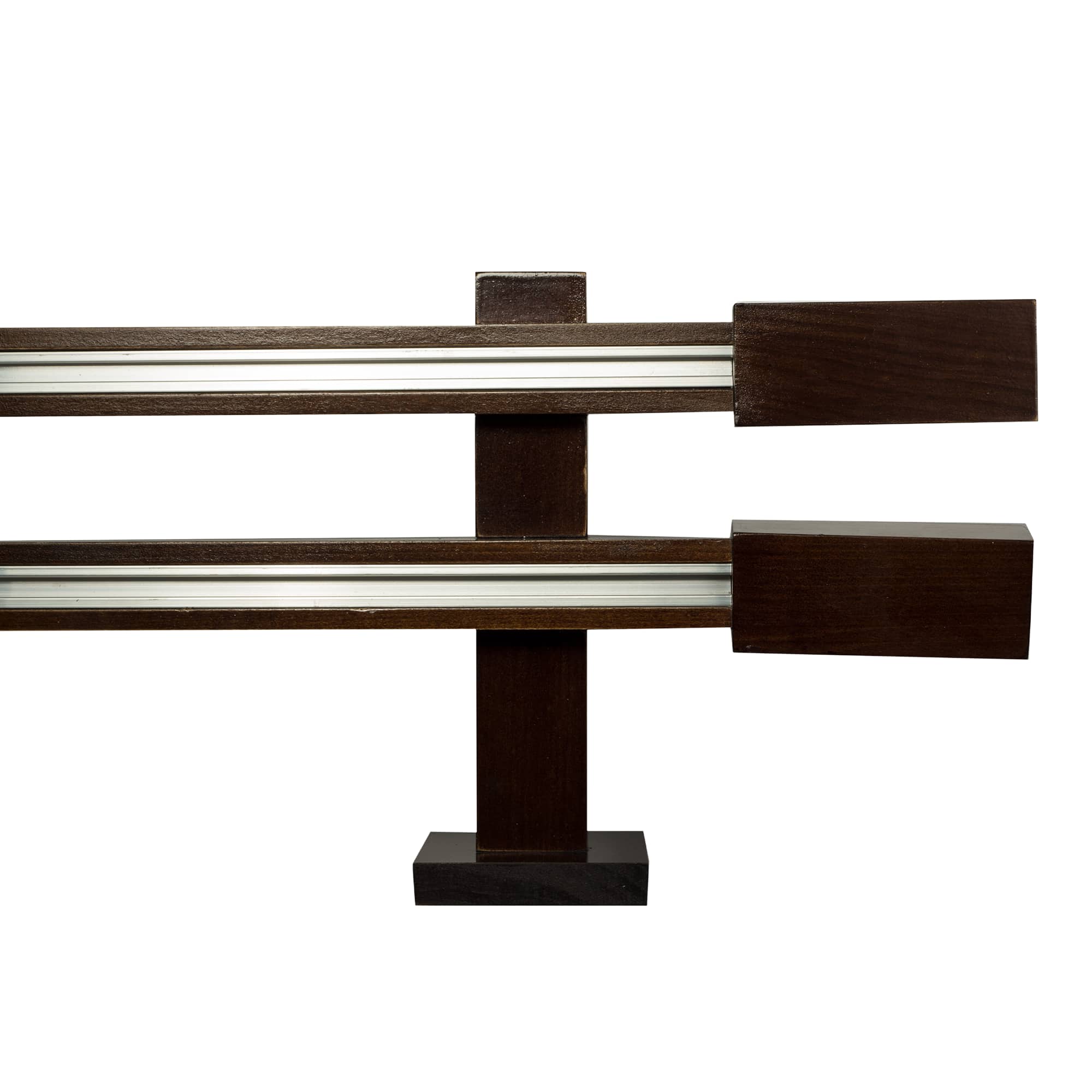Praga Double Wooden Curtain Rod with Aluminum Track