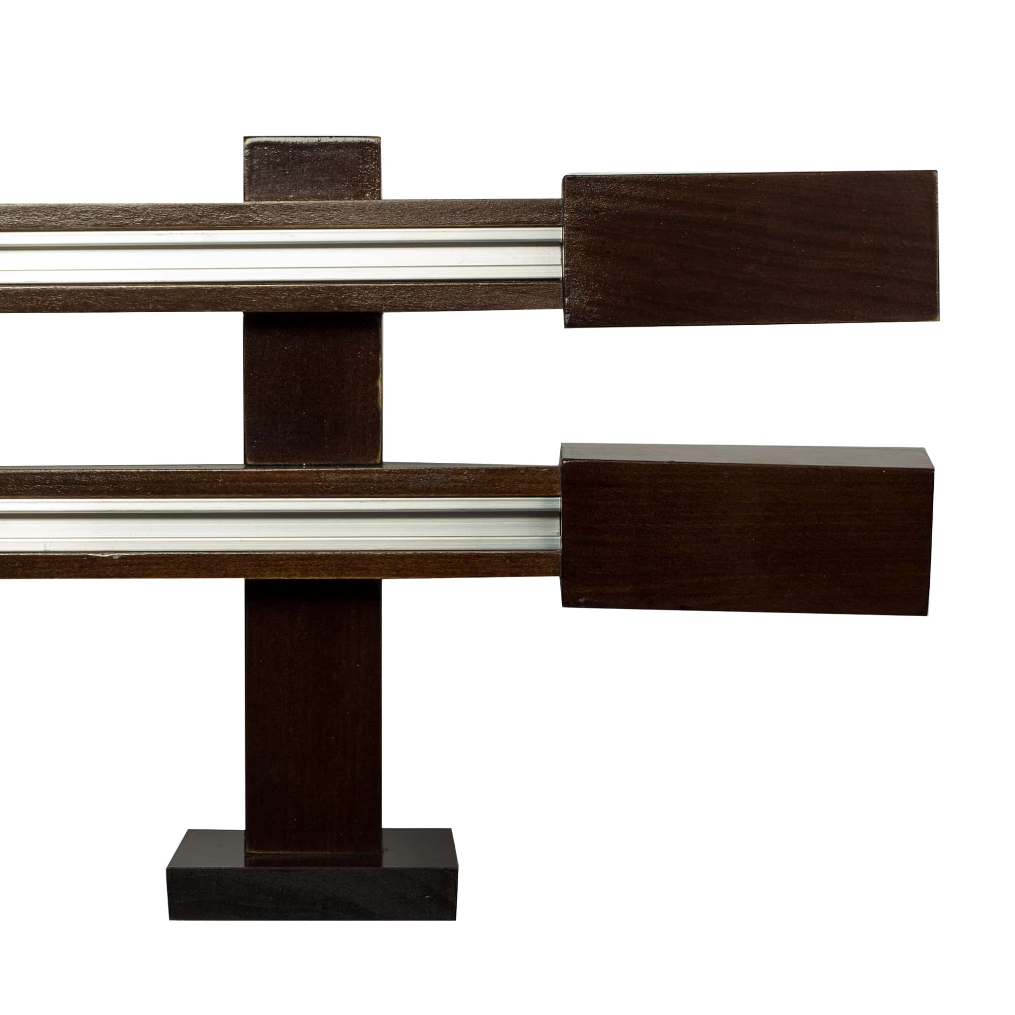 Praga Double Wooden Curtain Rod with Aluminum Track
