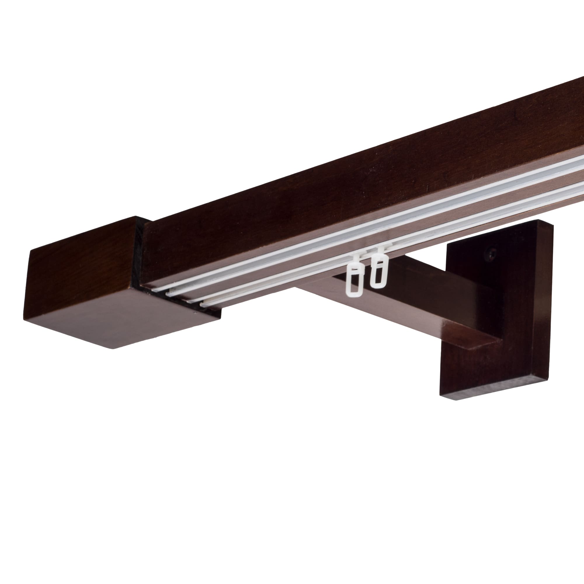 Roma Double Wooden Curtain Rod & Track System for Curtains and Drapes