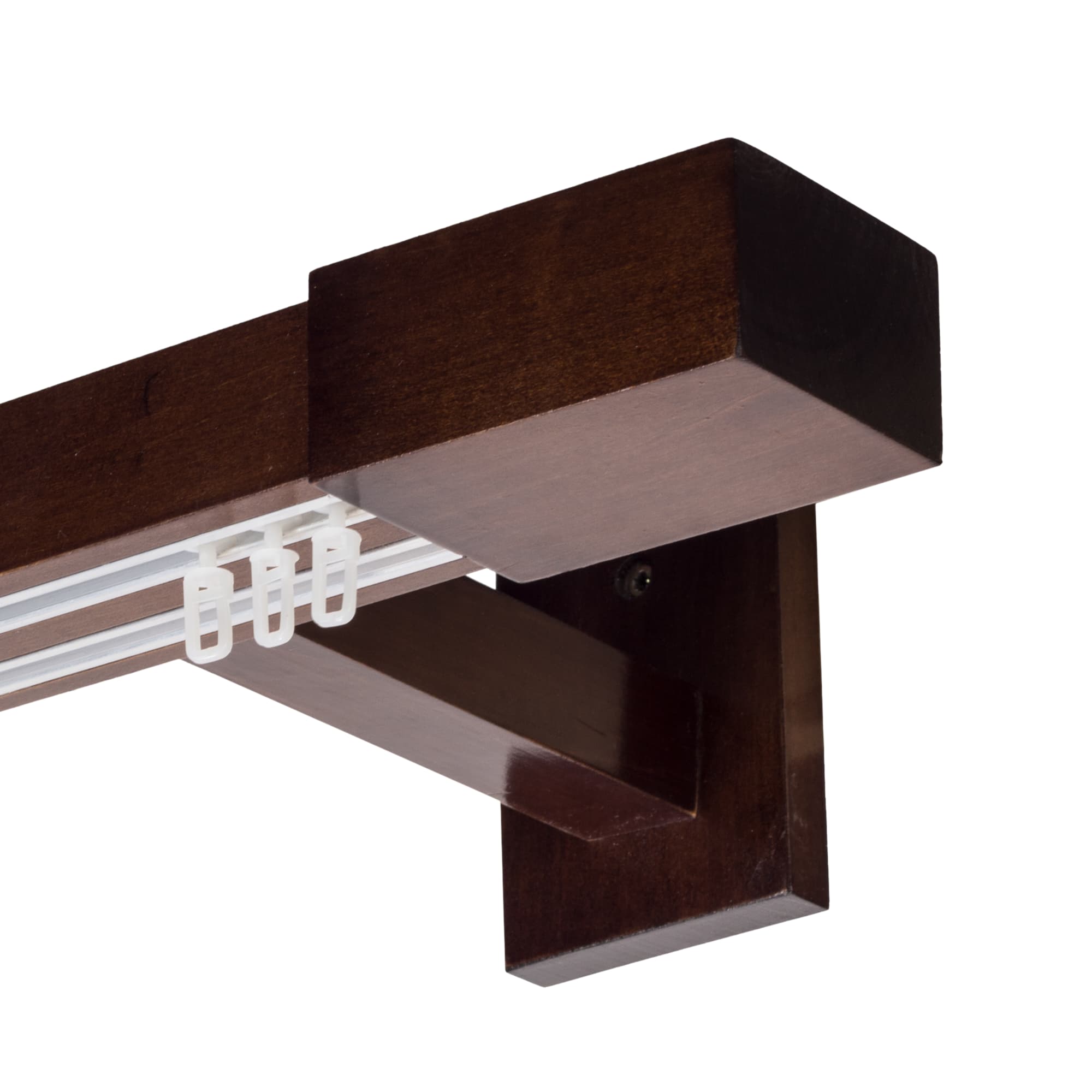 Roma Double Wooden Curtain Rod & Track System for Curtains and Drapes