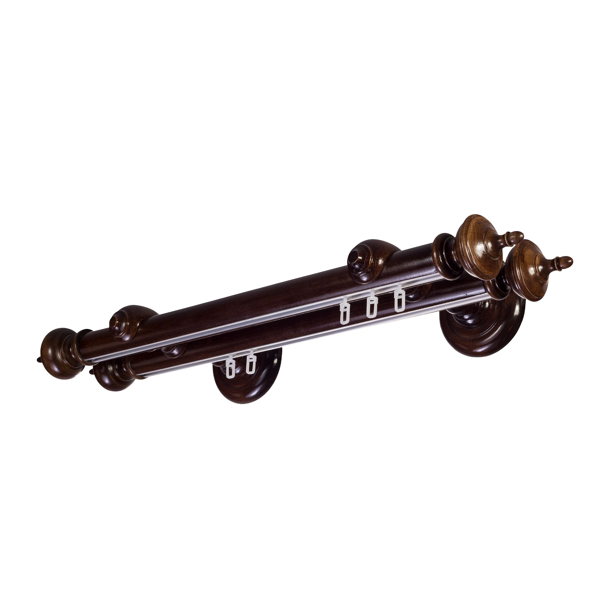 Saly Double 35 mm Wooden Curtain Rod with Aluminum Track