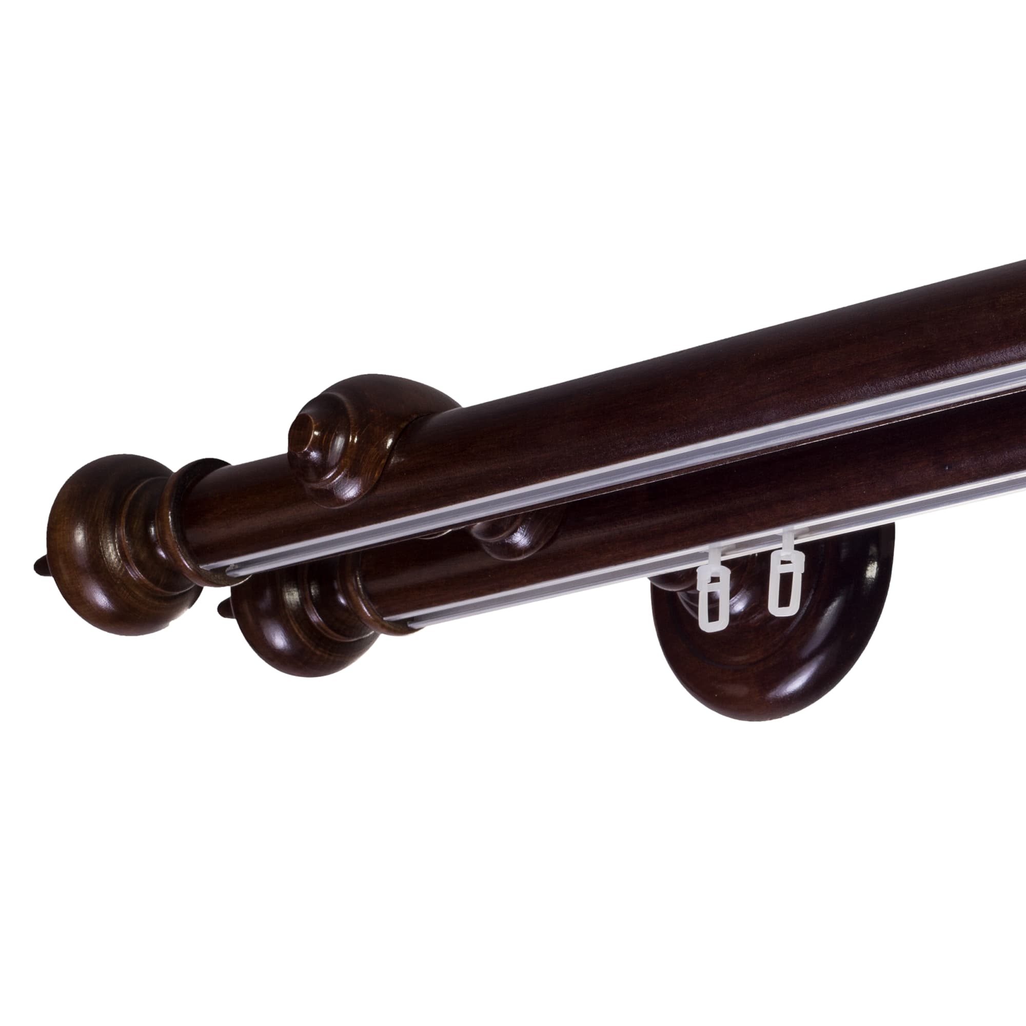 Saly Double 35 mm Wooden Curtain Rod with Aluminum Track