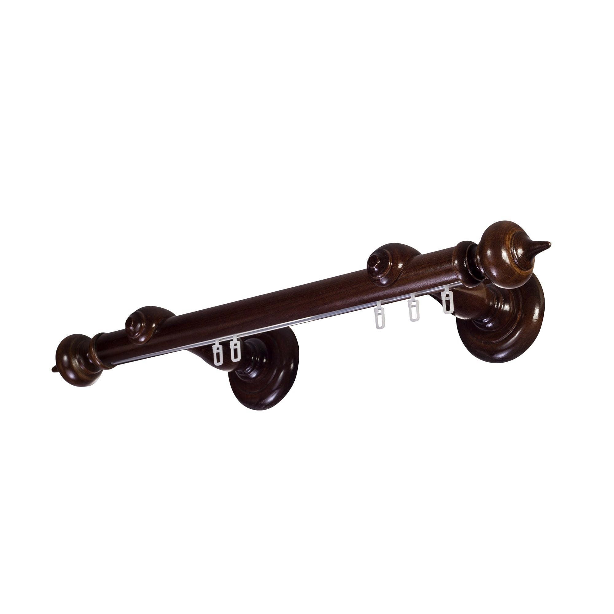 Stella Single 35 mm Wooden Curtain Rod with Aluminum Track