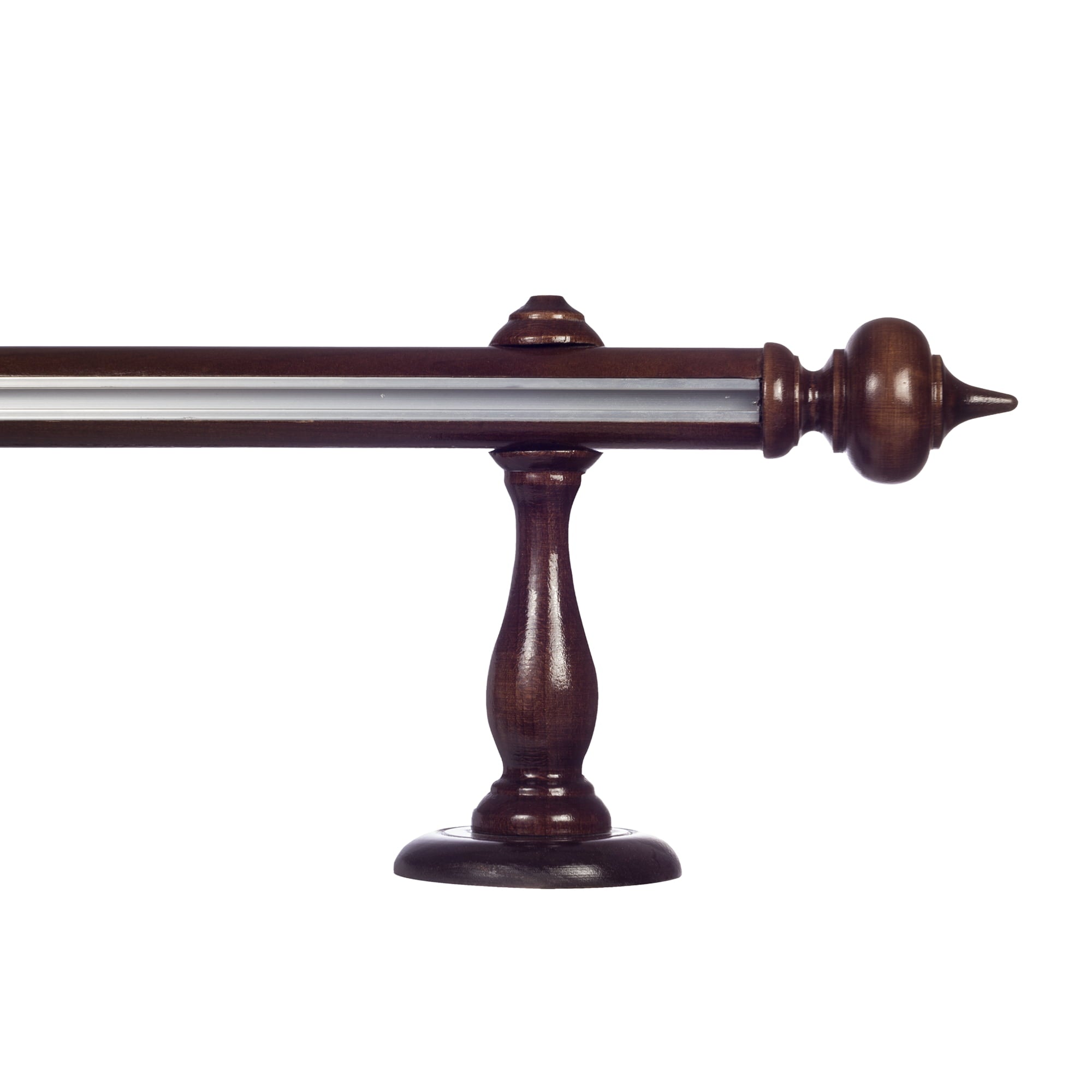 Stella Single 35 mm Wooden Curtain Rod with Aluminum Track