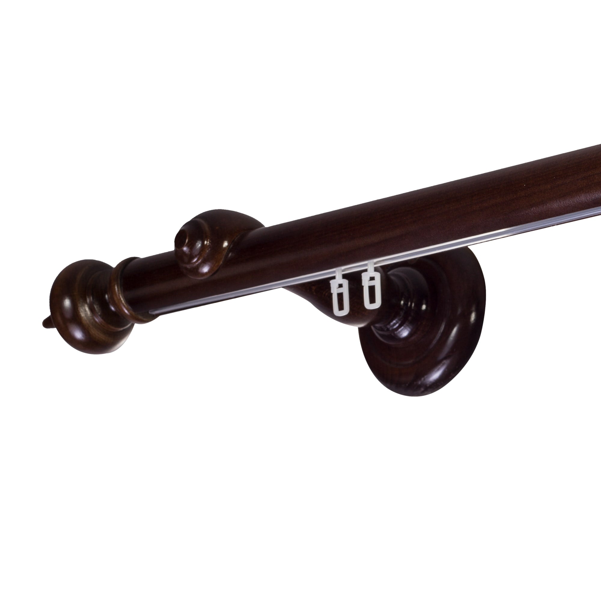 Stella Single 35 mm Wooden Curtain Rod with Aluminum Track