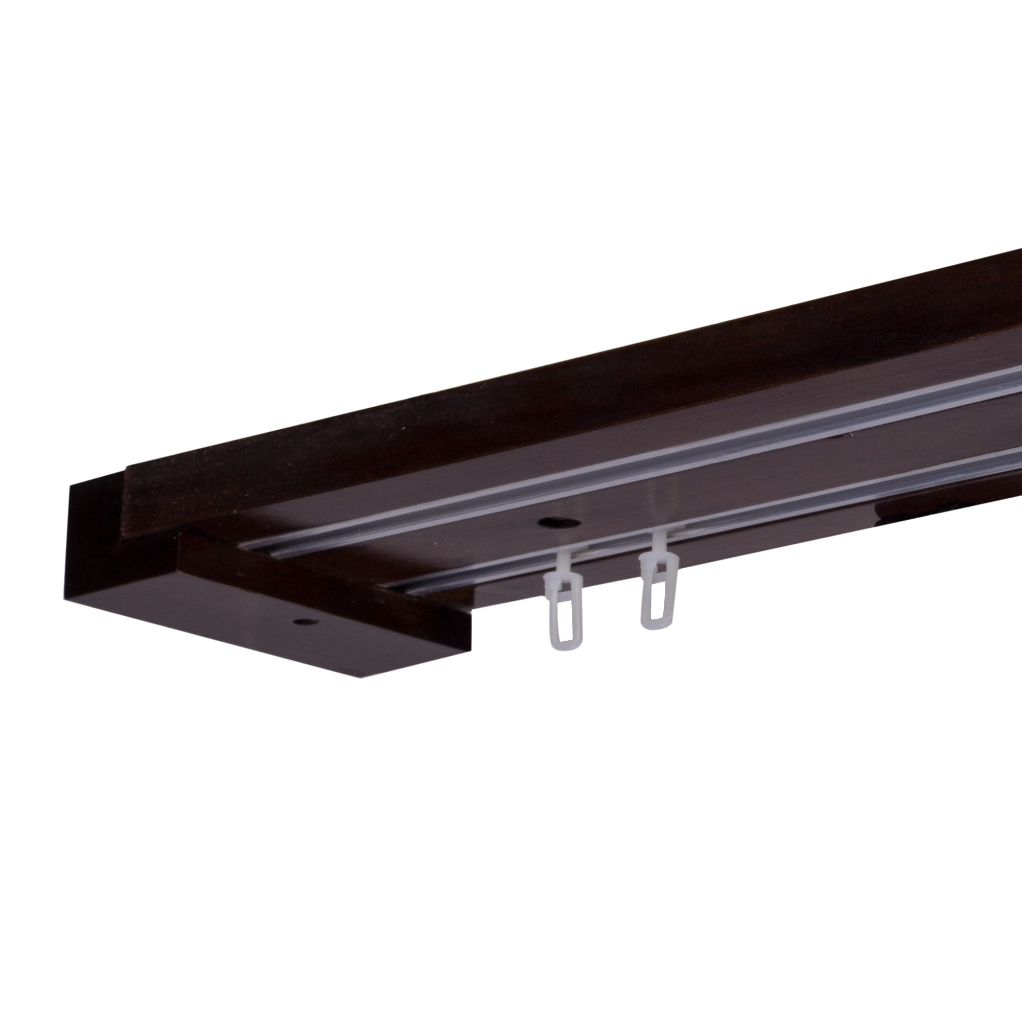 Curtain and drape track system Travetto Double made of wood