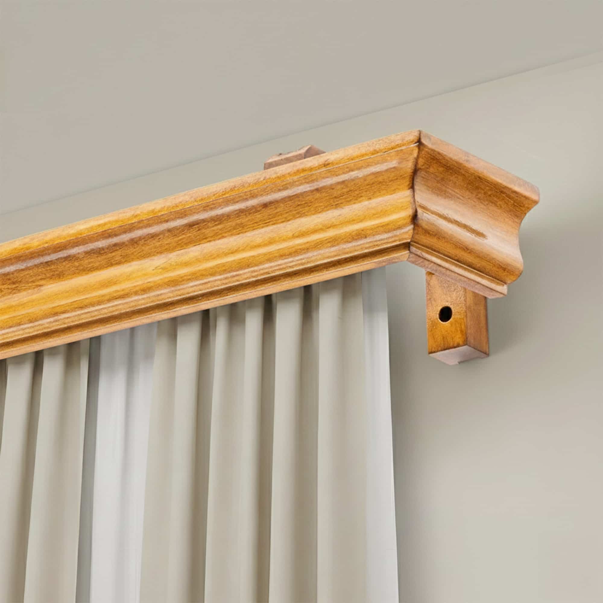 Athena Wooden Curtain Track System with Decorative Valance