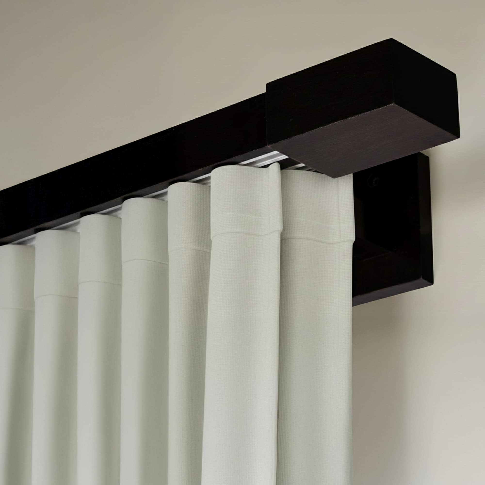 Roma Double Wooden Curtain Rod & Track System for Curtains and Drapes