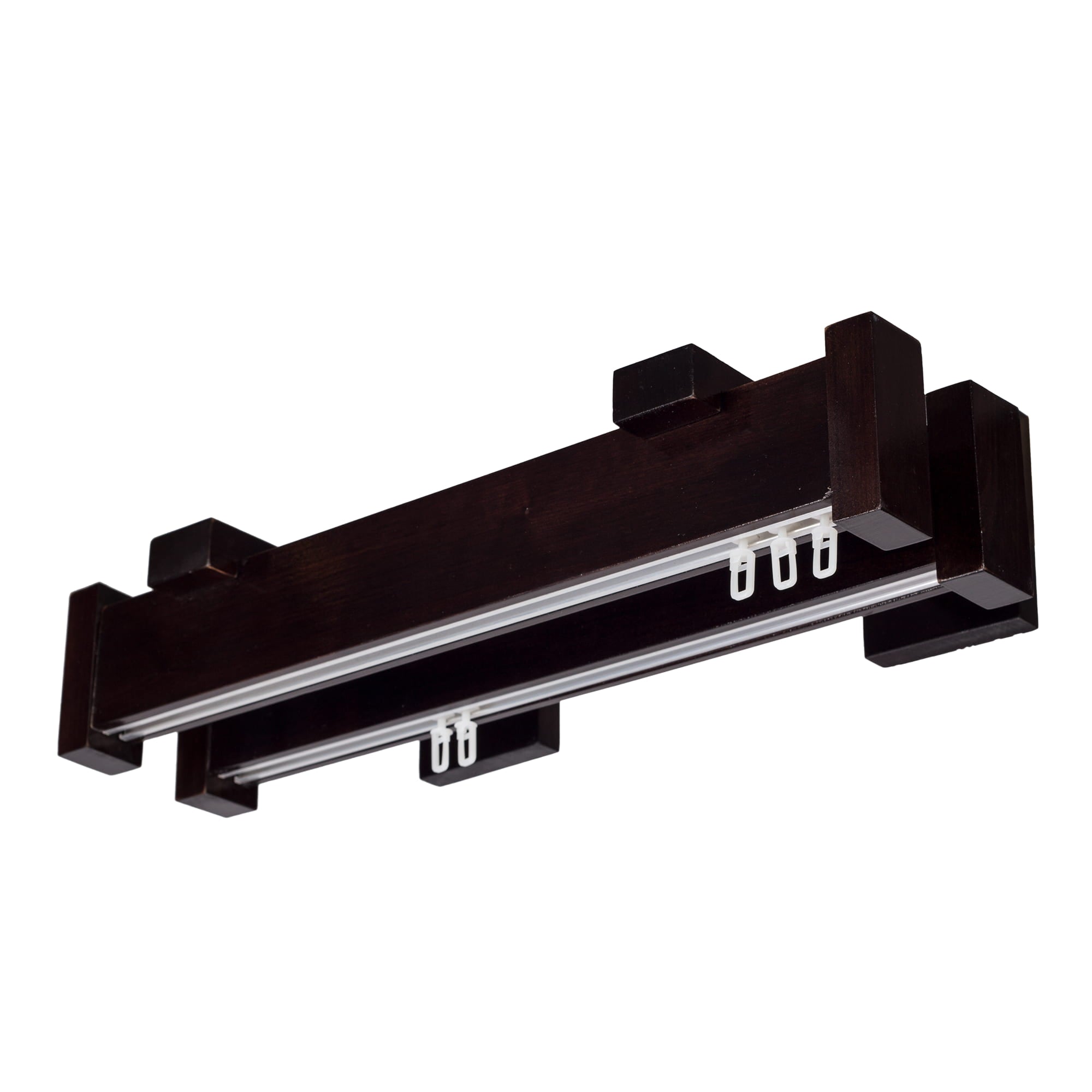 Dalia Double Wooden Curtain Rod with Aluminum Track