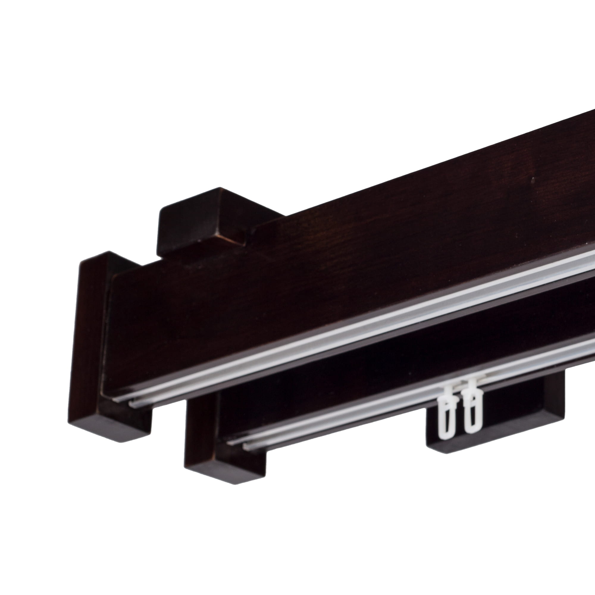 Dalia Double Wooden Curtain Rod with Aluminum Track
