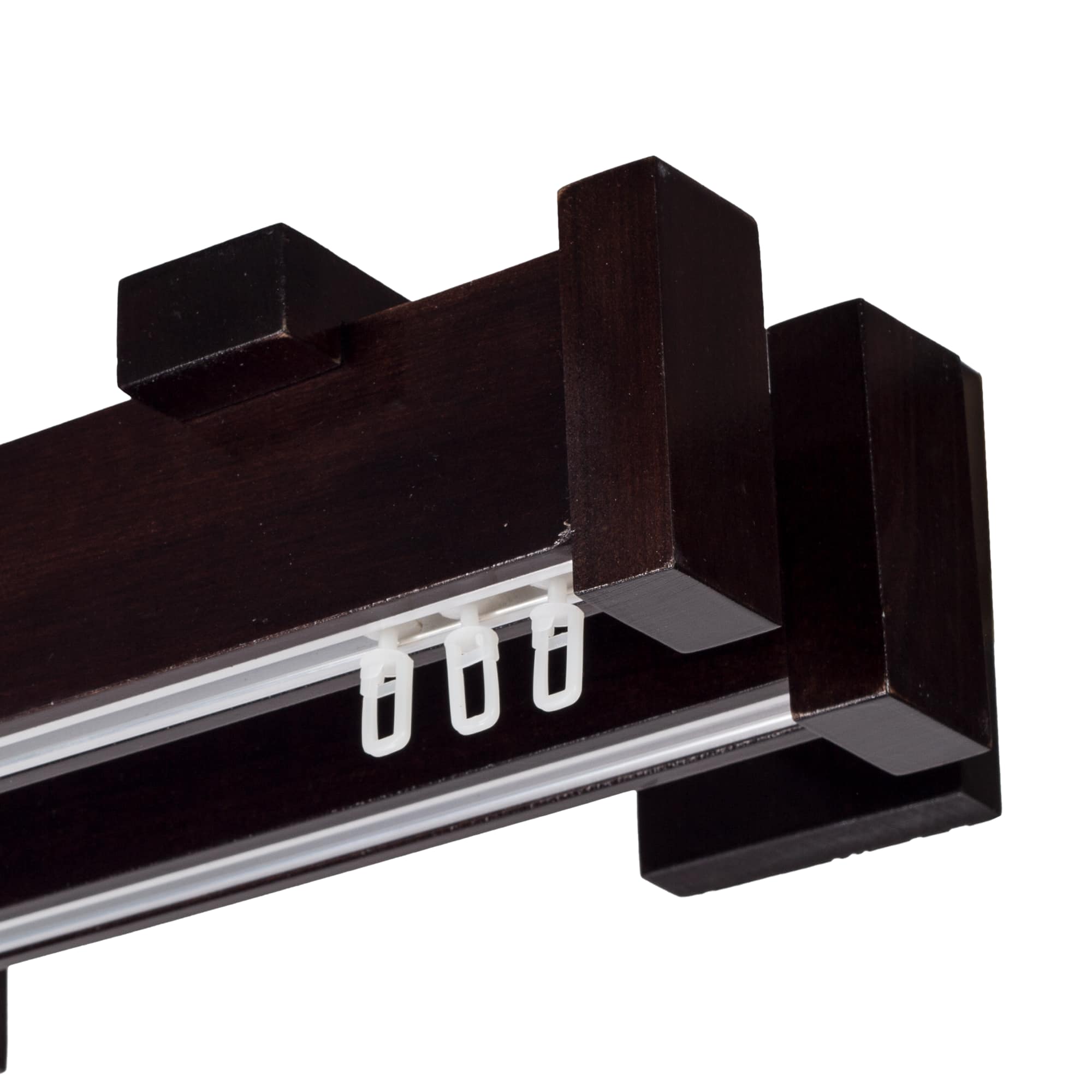 Dalia Double Wooden Curtain Rod with Aluminum Track