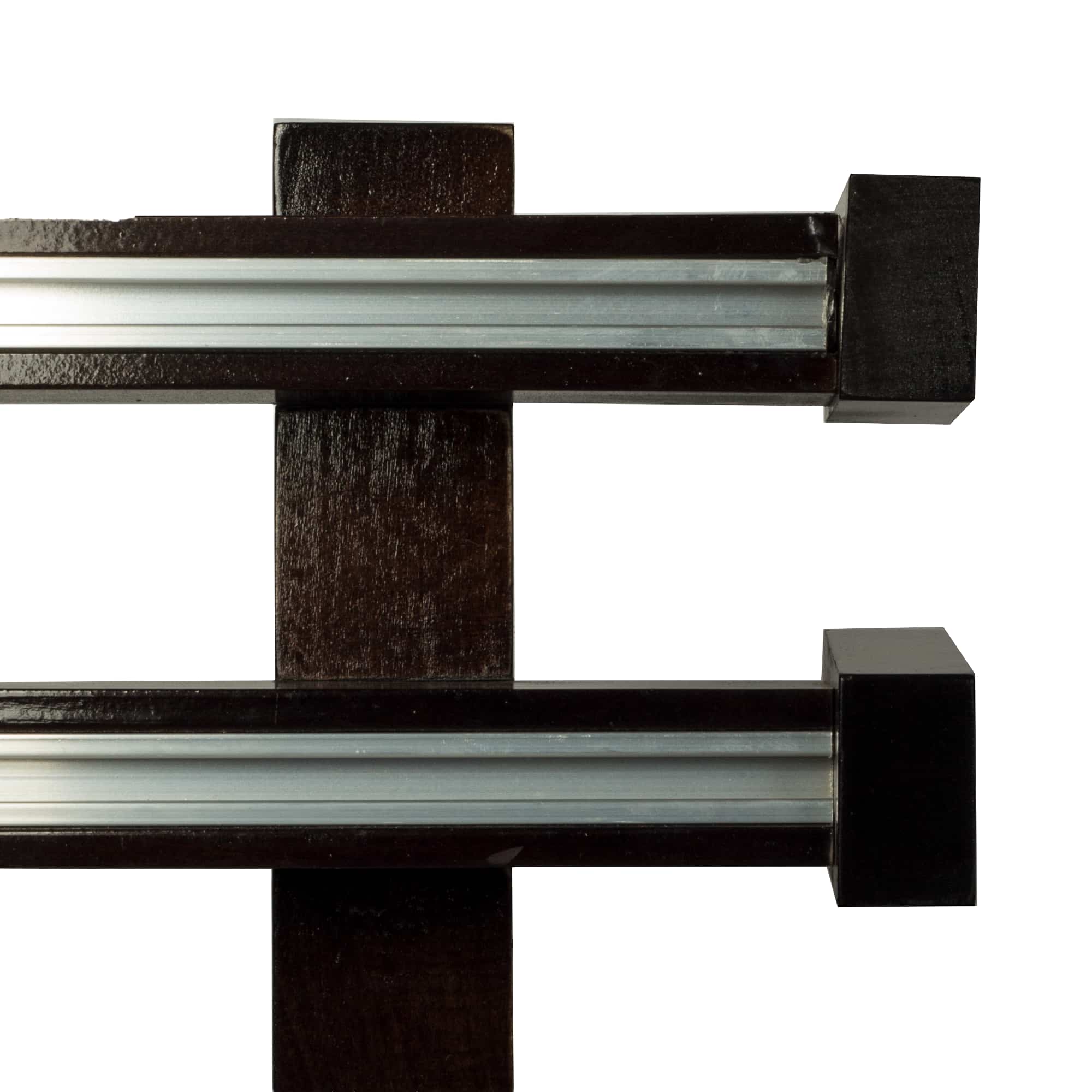 Dalia Double Wooden Curtain Rod with Aluminum Track
