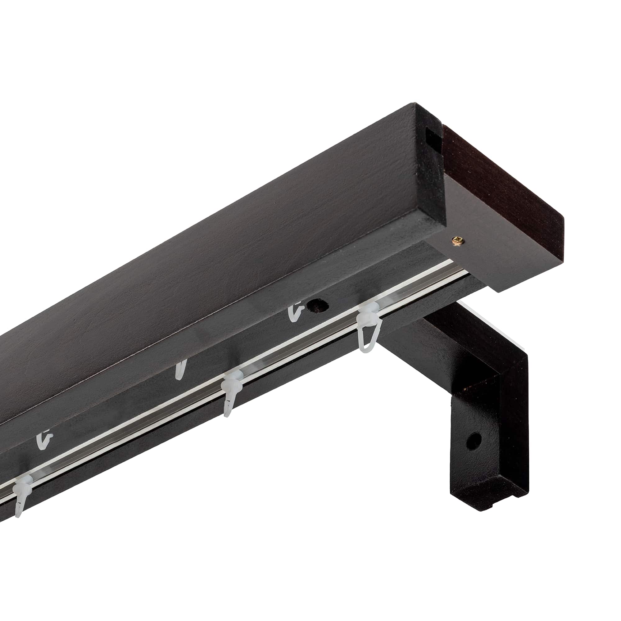 Travetto Double Curtain Track System with Wooden Decorative Valance