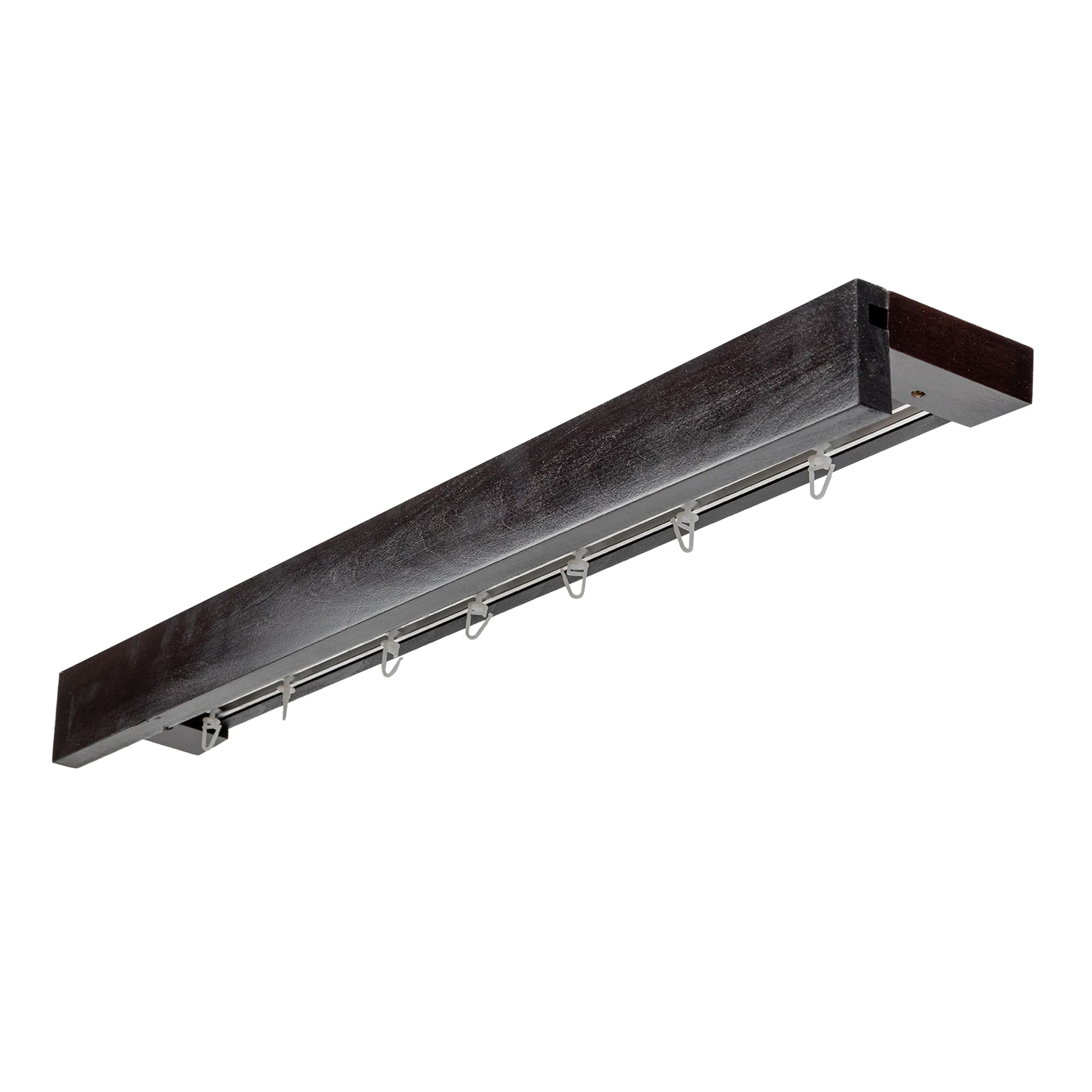 Travetto Double Curtain Track System with Wooden Decorative Valance