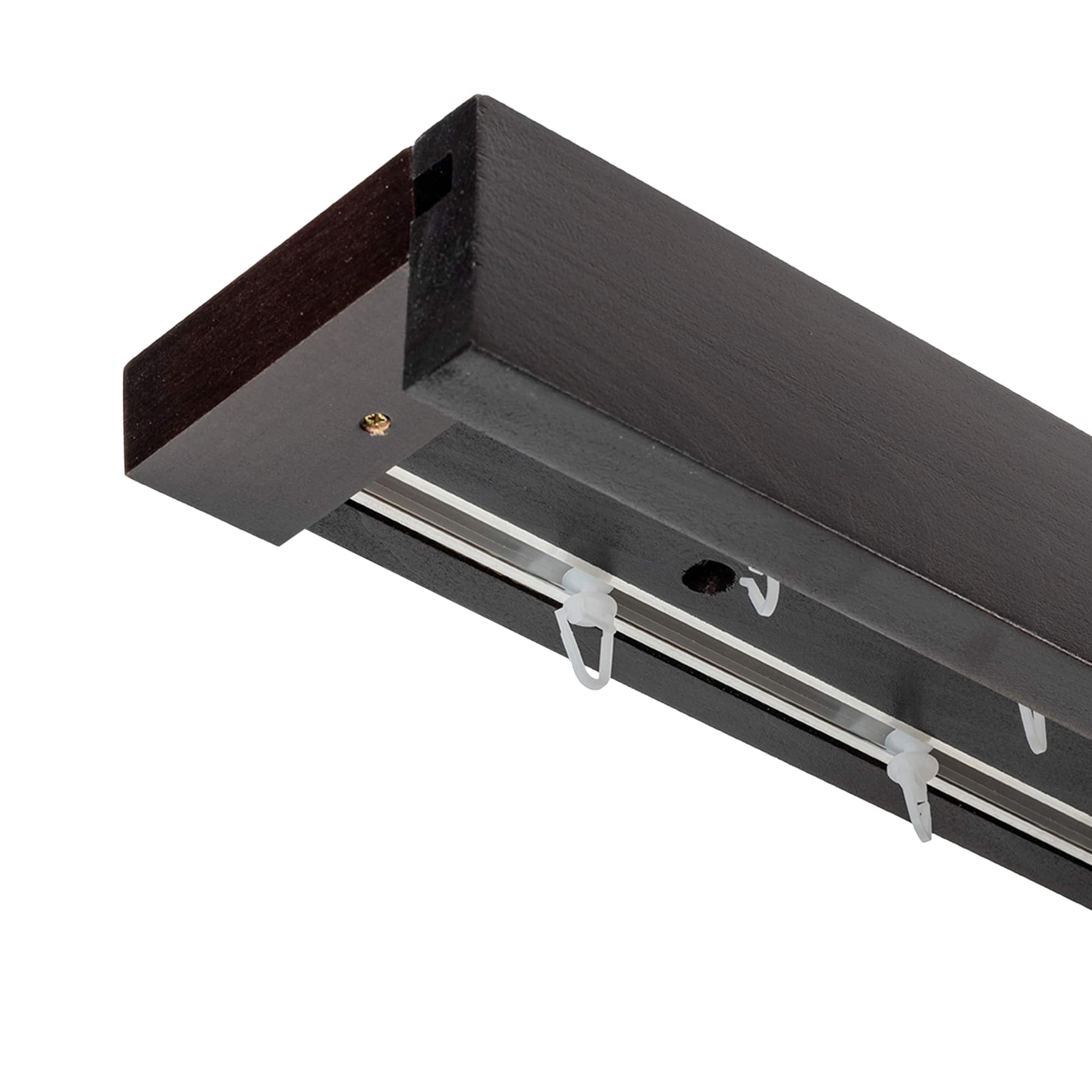 Travetto Double Curtain Track System with Wooden Decorative Valance